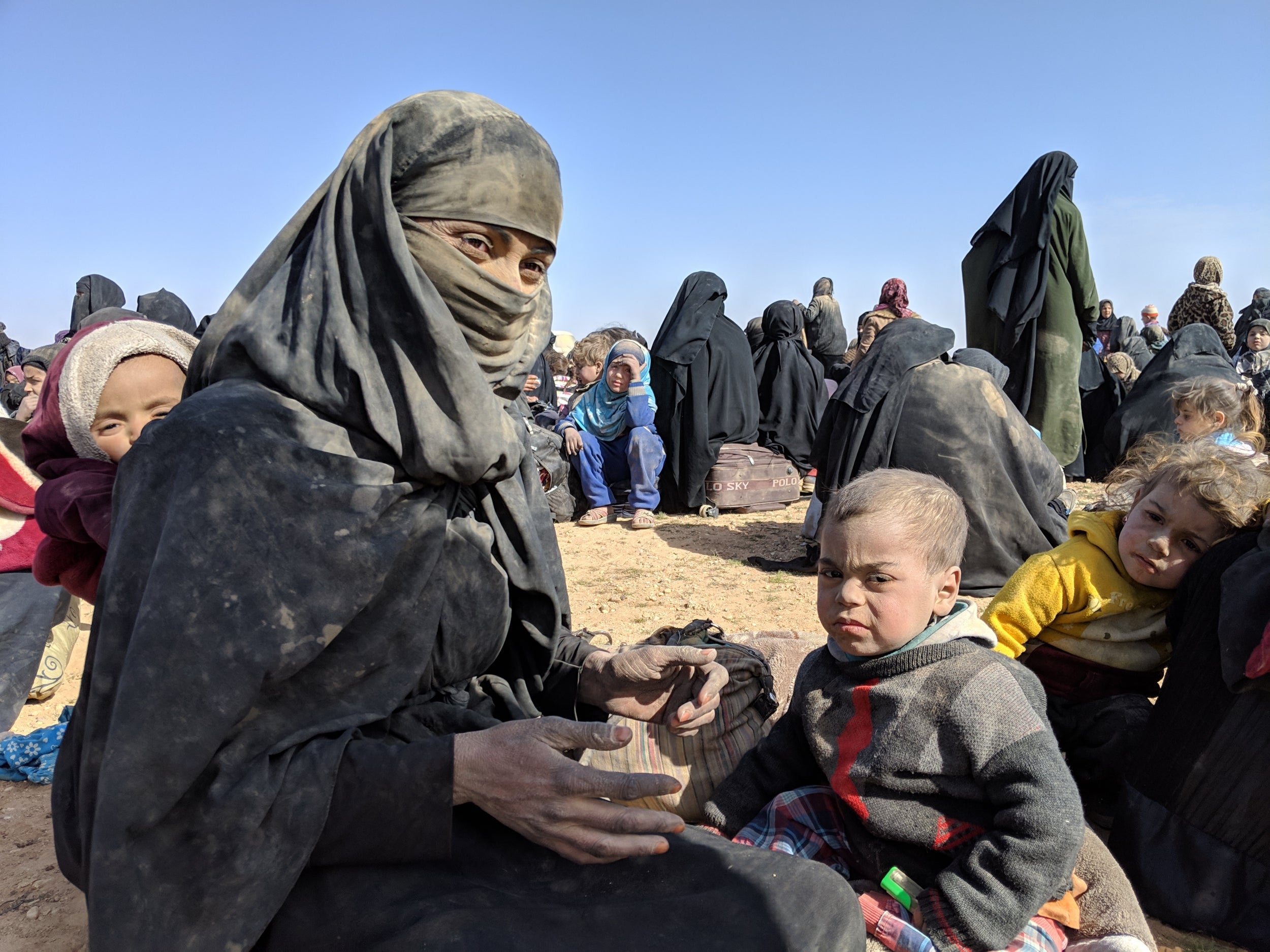 Zikia Imbrahim with her son and daughter, after fleeing the Isis caliphate