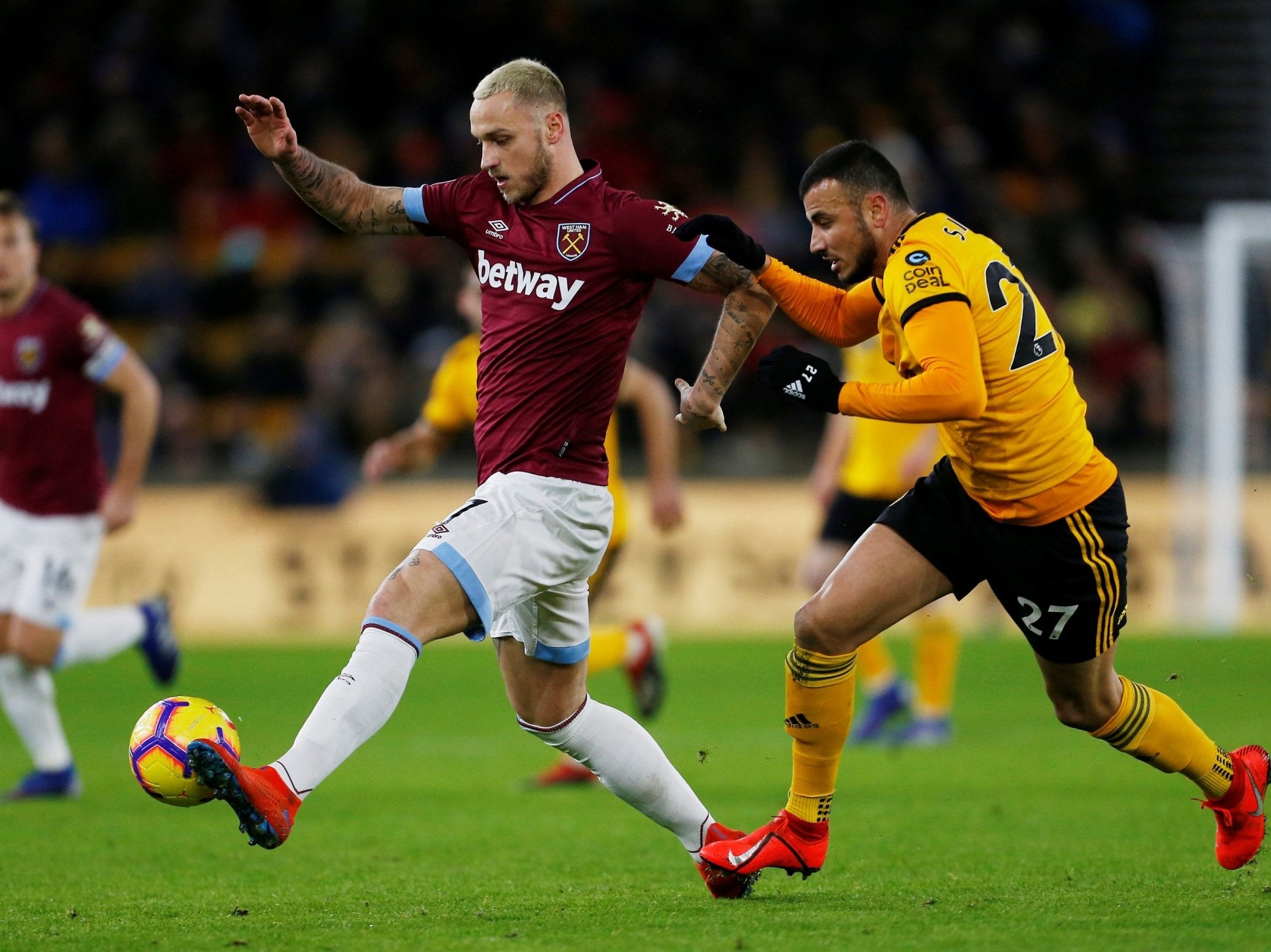 Marko Arnautovic gets on the ball for West Ham