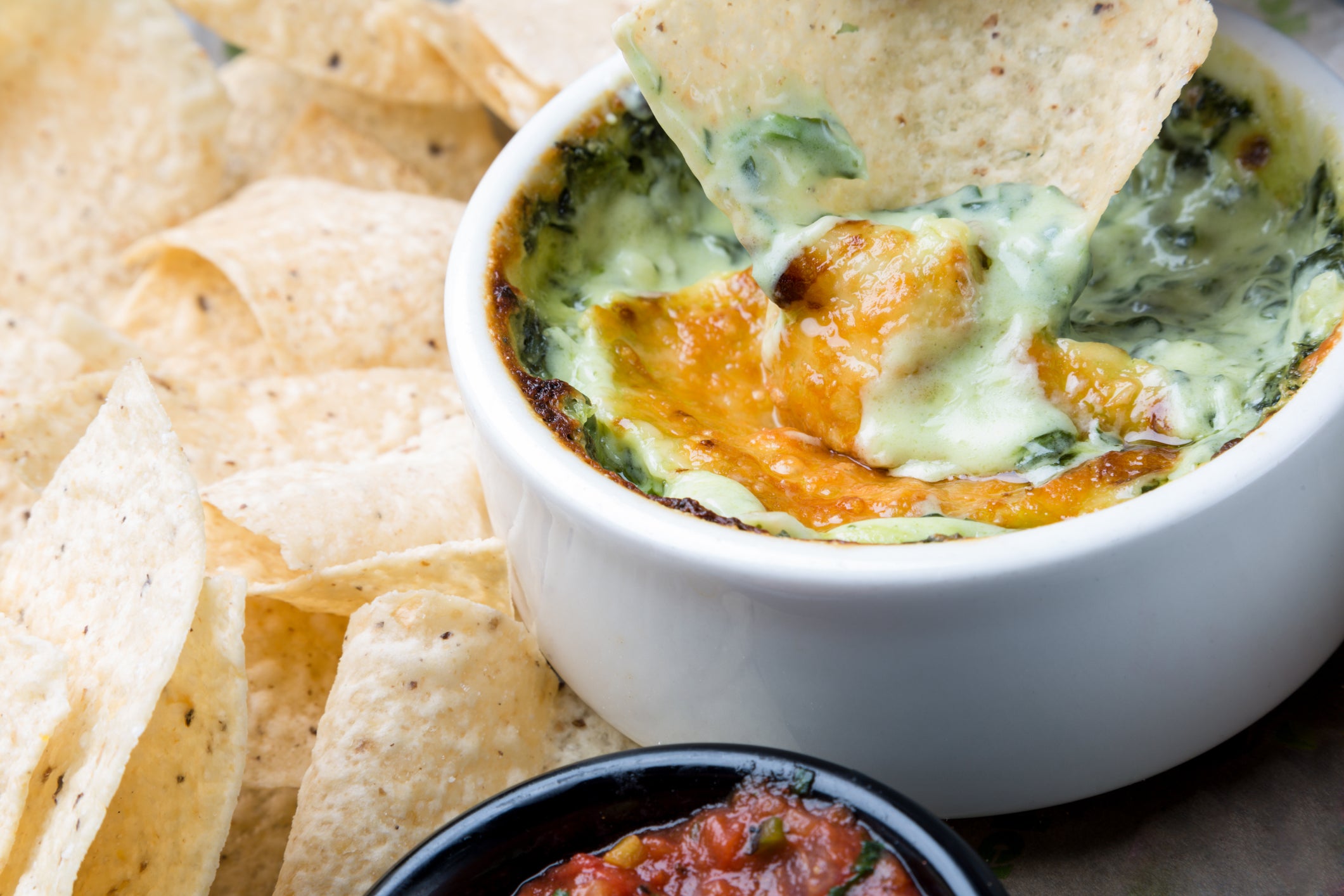 Spinach and artichoke dip is quick and easy to make