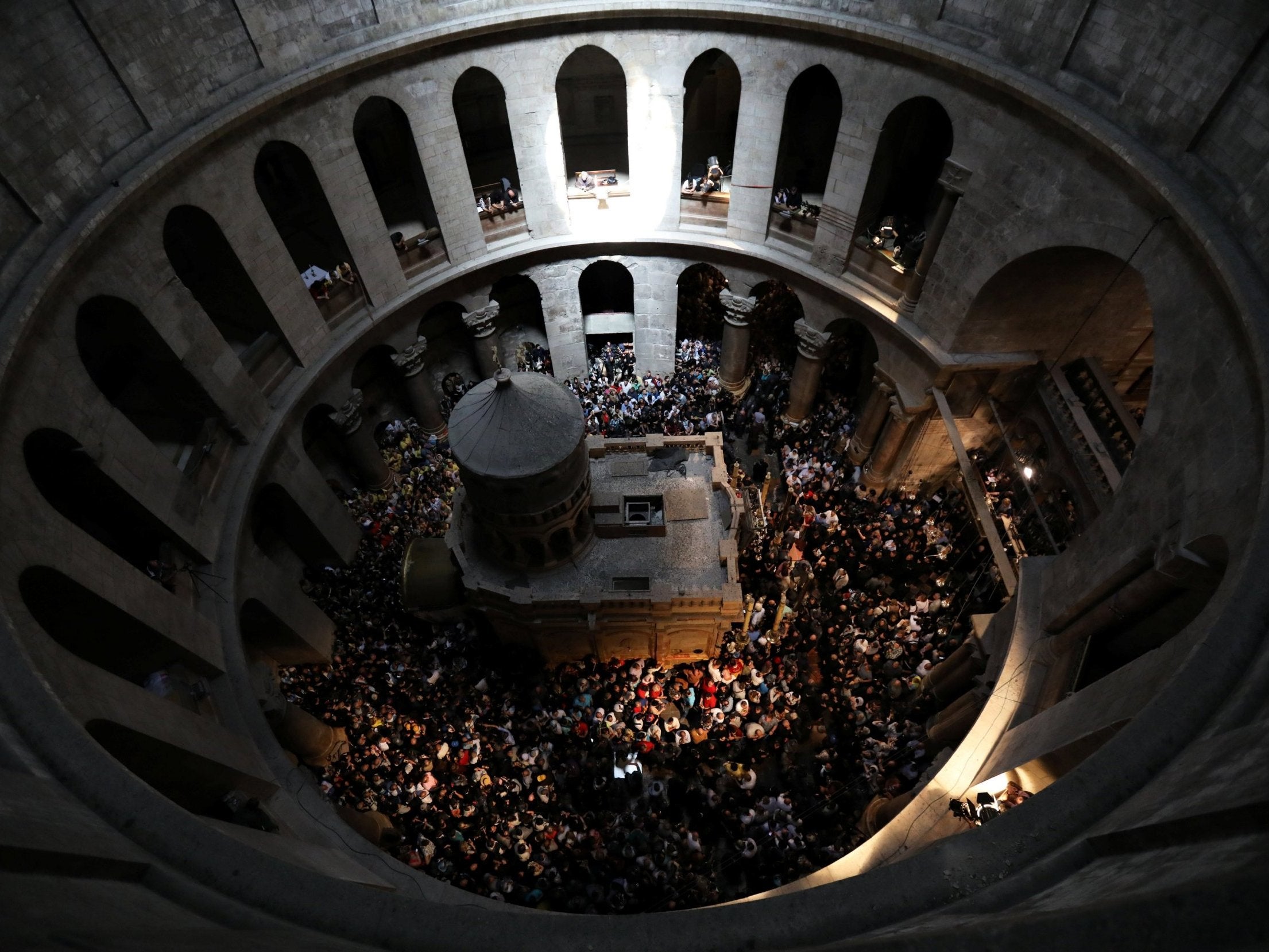 Christian devotees from Orthodox denominations celebrate the Holy Fire ceremony