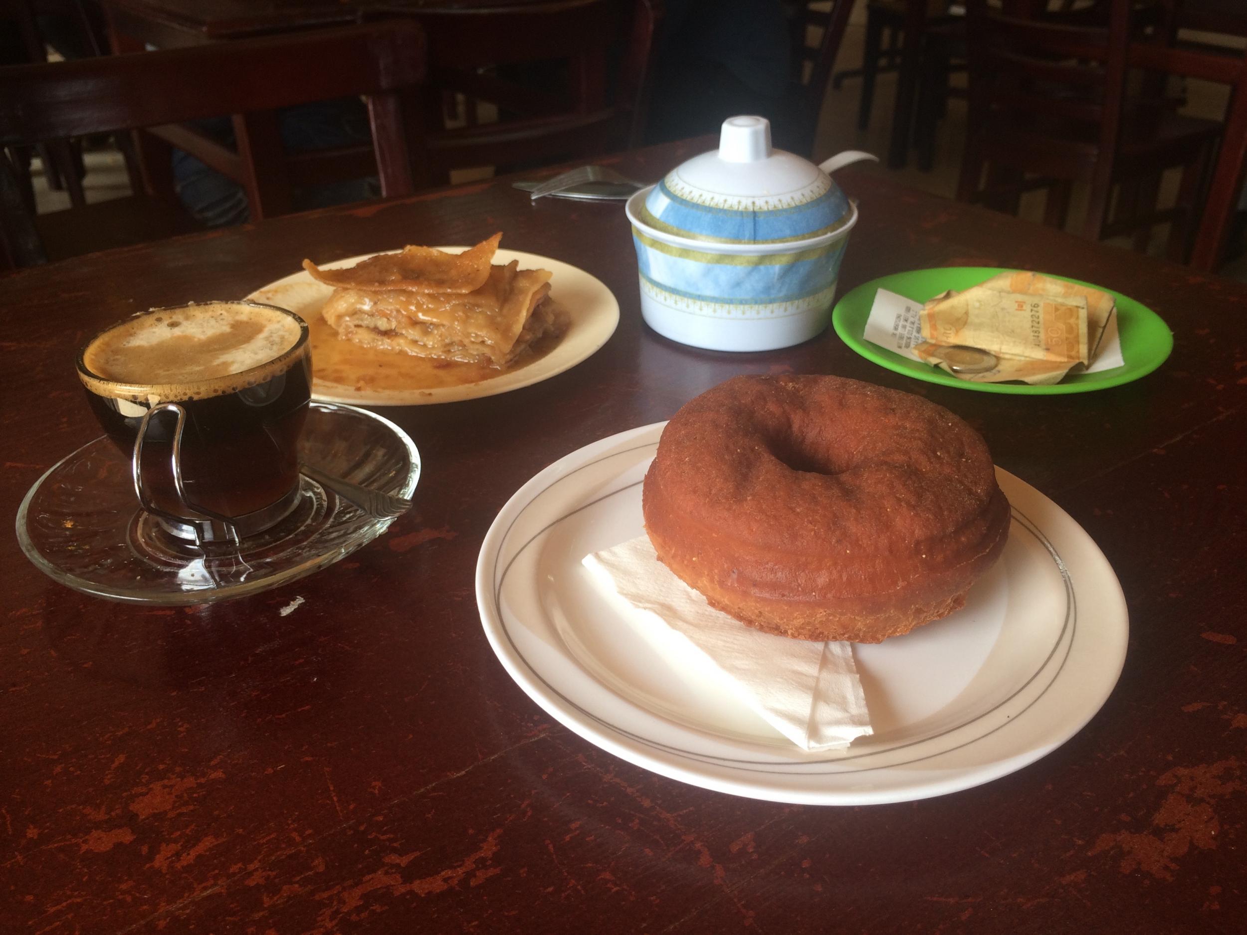 Spris and baklava at Ras Mekonnen Café