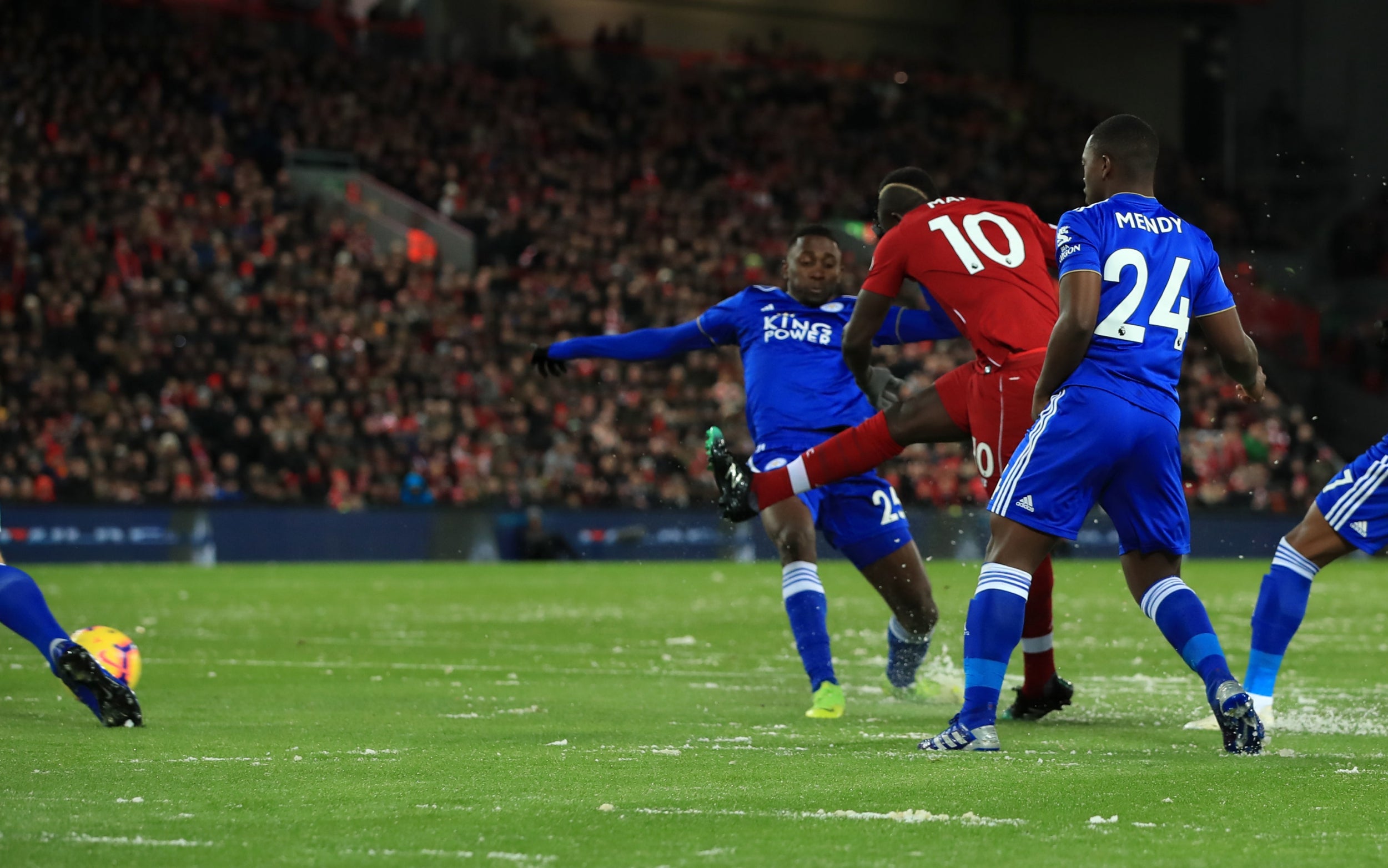 Sadio Mane put Liverpool in front before Harry Maguire’s equaliser