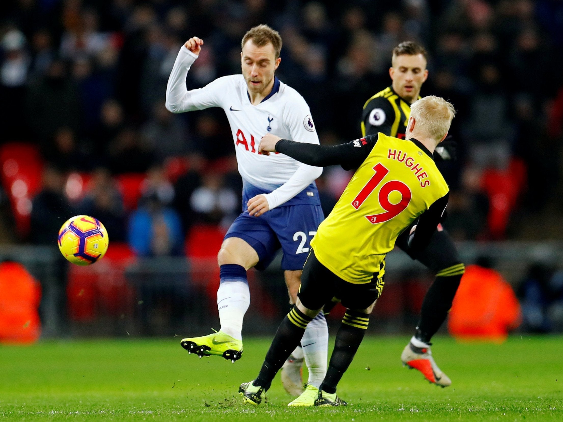 Will Hughes gets a shot away for Watford