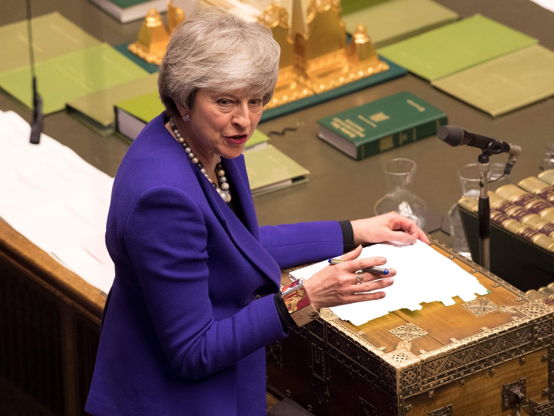 Theresa May speaking during Prime Minister's Questions