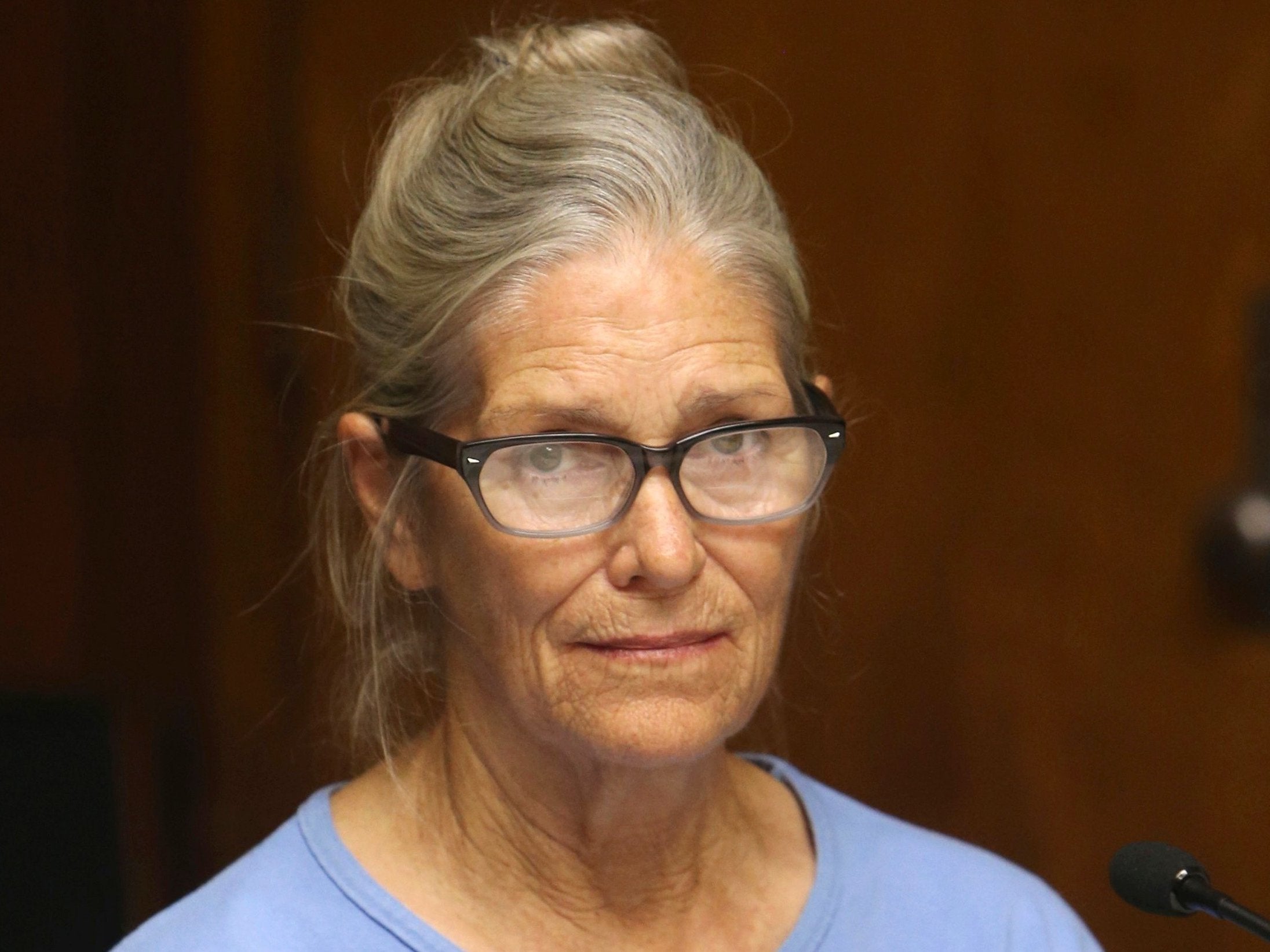 Leslie Van Houten at a parole hearing at the California Institution for Women in Corona