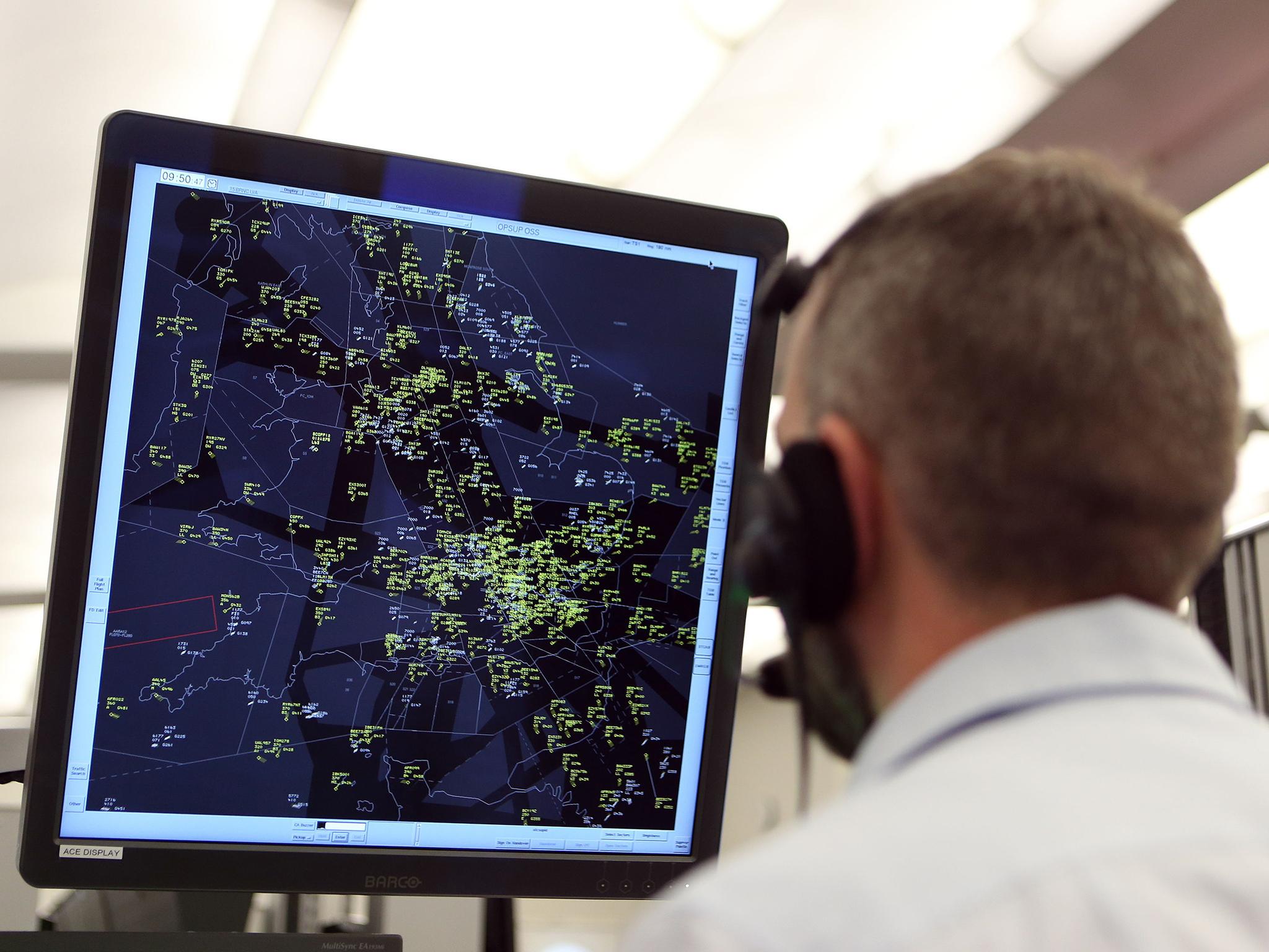 Air traffic Controllers look after aircraft flying over England and Wales at NATS in Swanwick