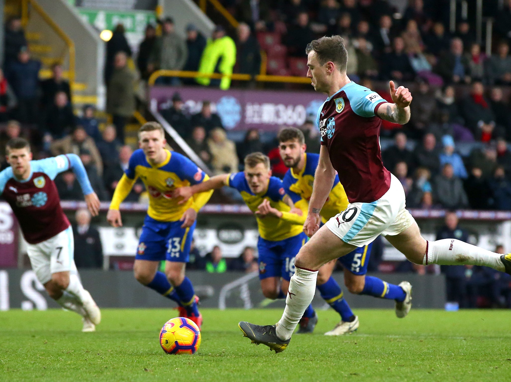 Ashley Barnes fired Burnley level