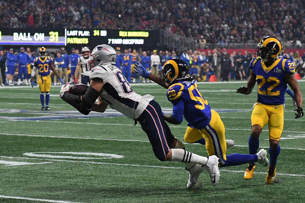 Gronkowski pulled off the play of the game at Super Bowl 53 (AFP/Getty)