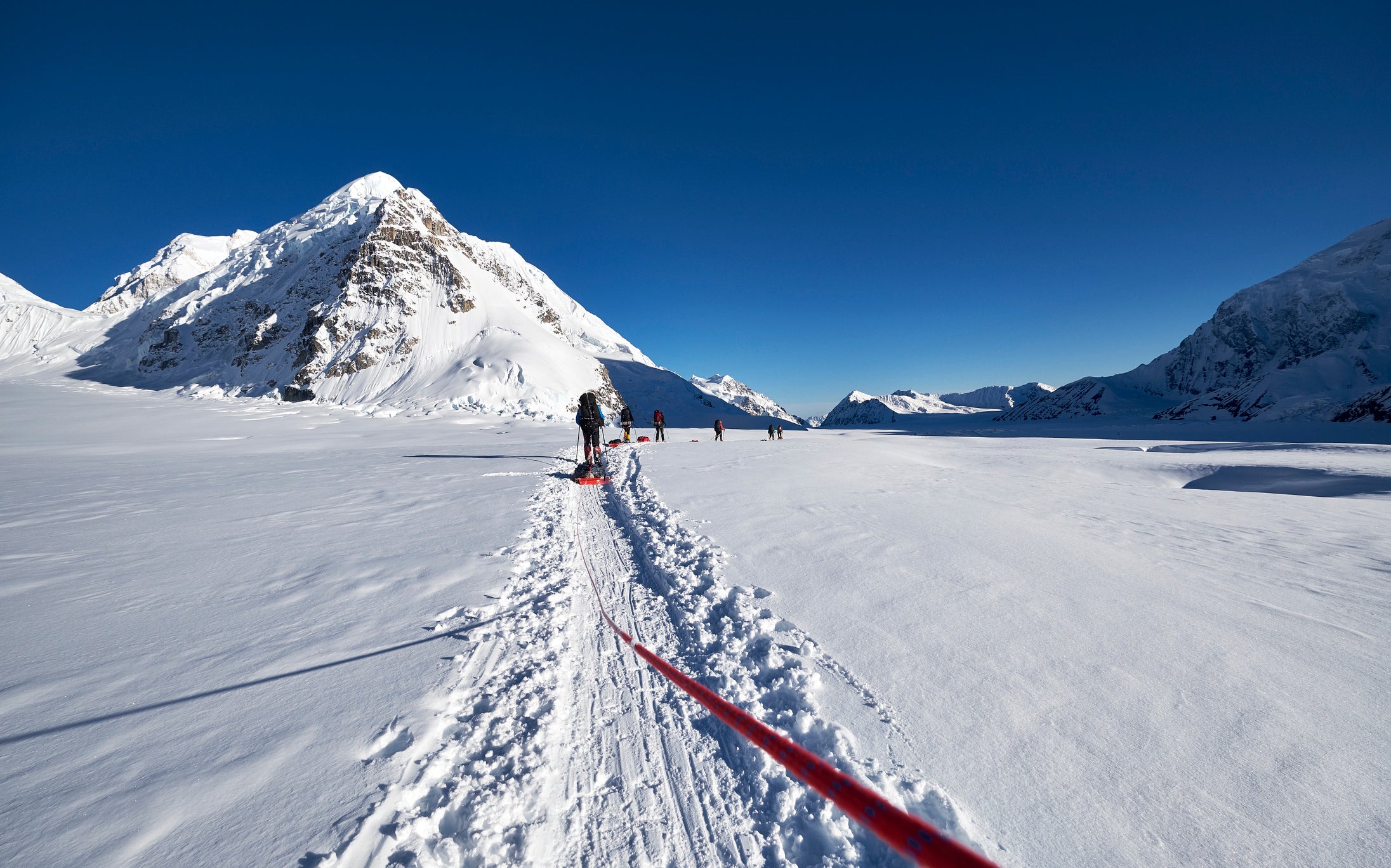 Mountaineers climbing Mount Denali