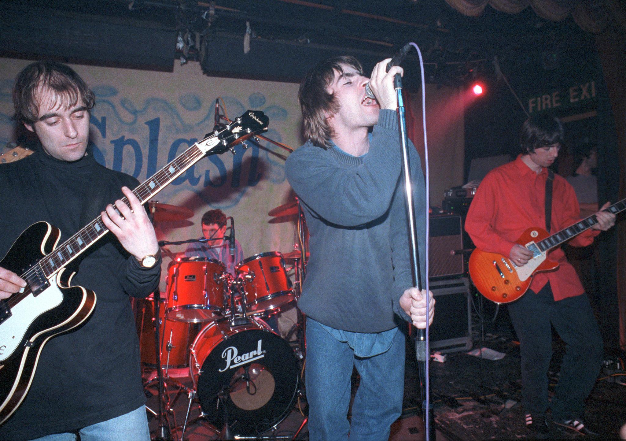 Oasis performing at the Water Rats in 1994