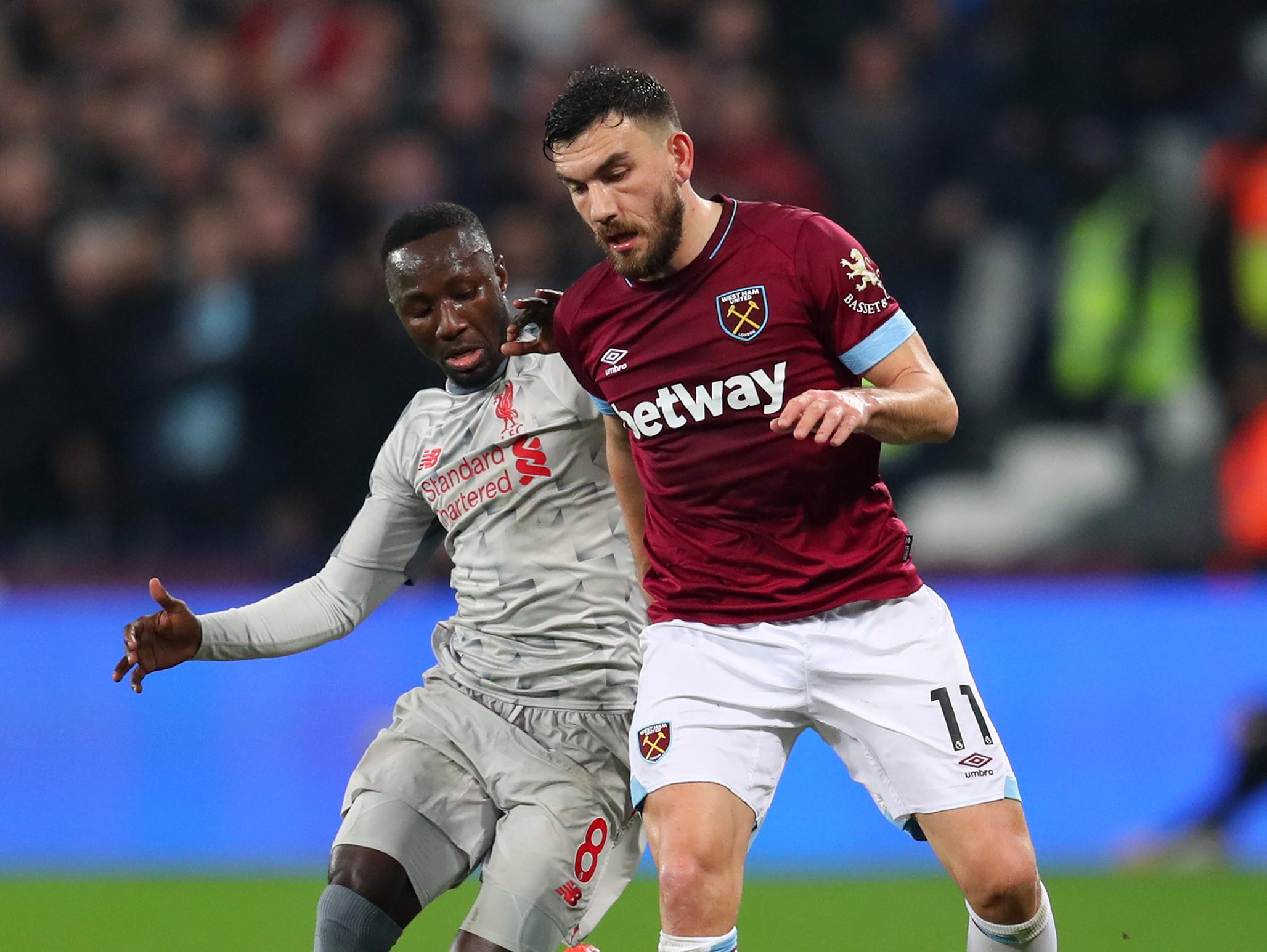 Naby Keita challenges Robert Snodgrass (Getty)