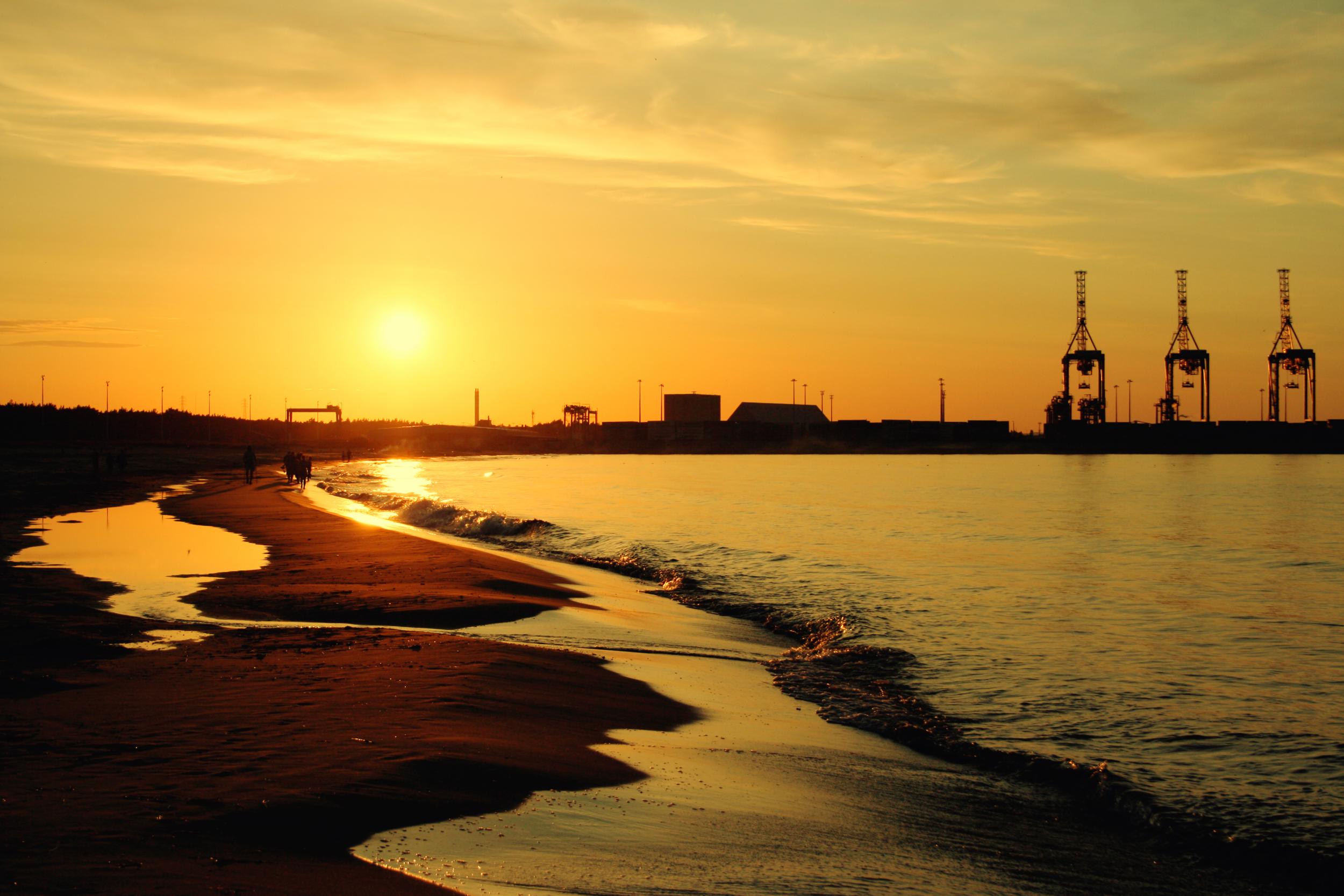 Sunset at Stogi beach, Poland