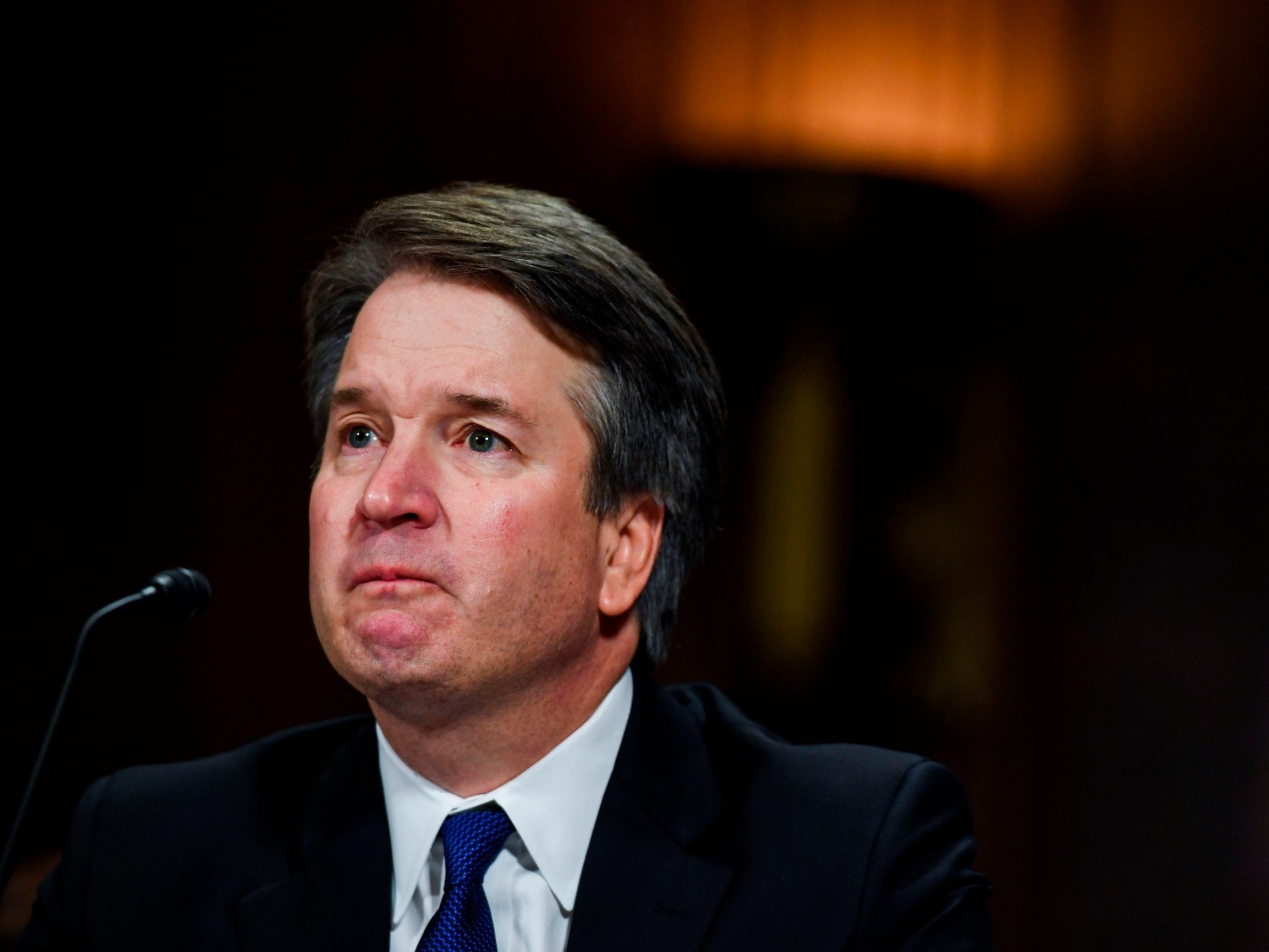 Brett Kavanaugh testifies before the Senate Judiciary Committee on Capitol Hill in Washington, DC, on 27 September, 2018.