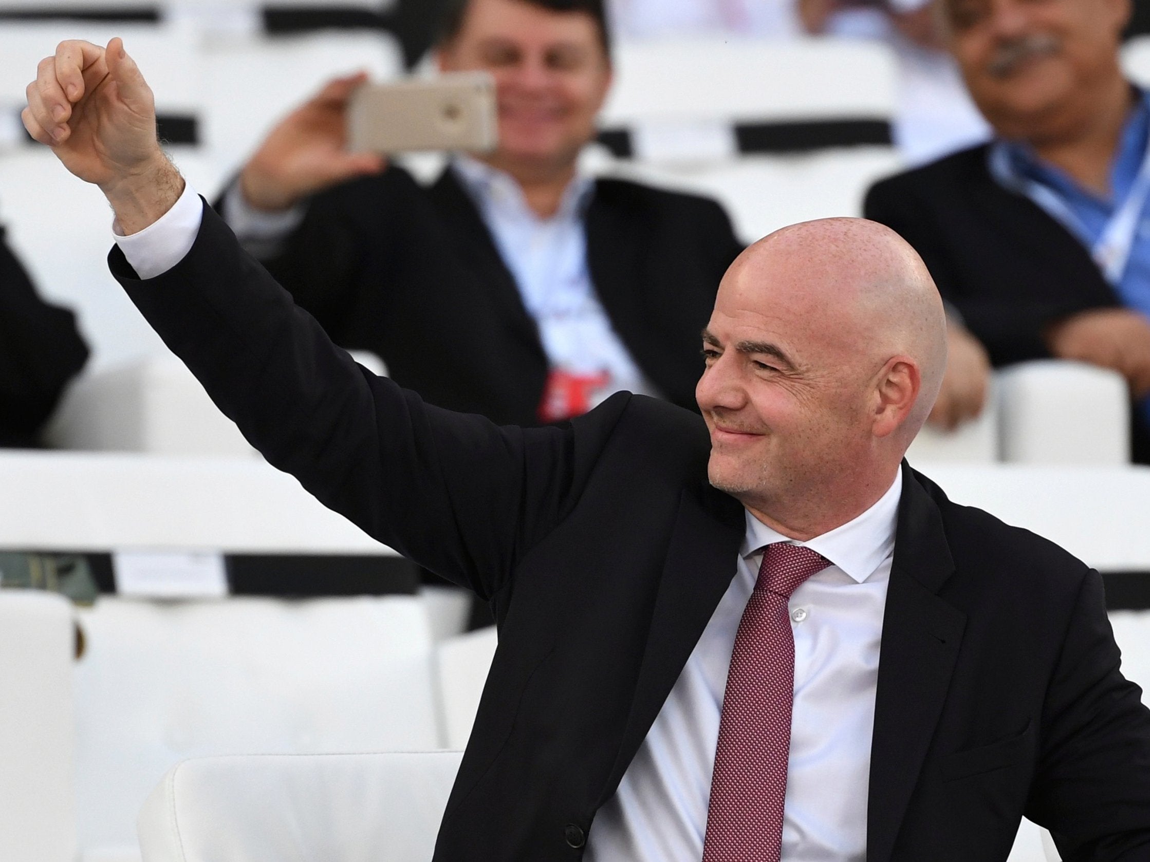 Fifa president Gianni Infantino smiles