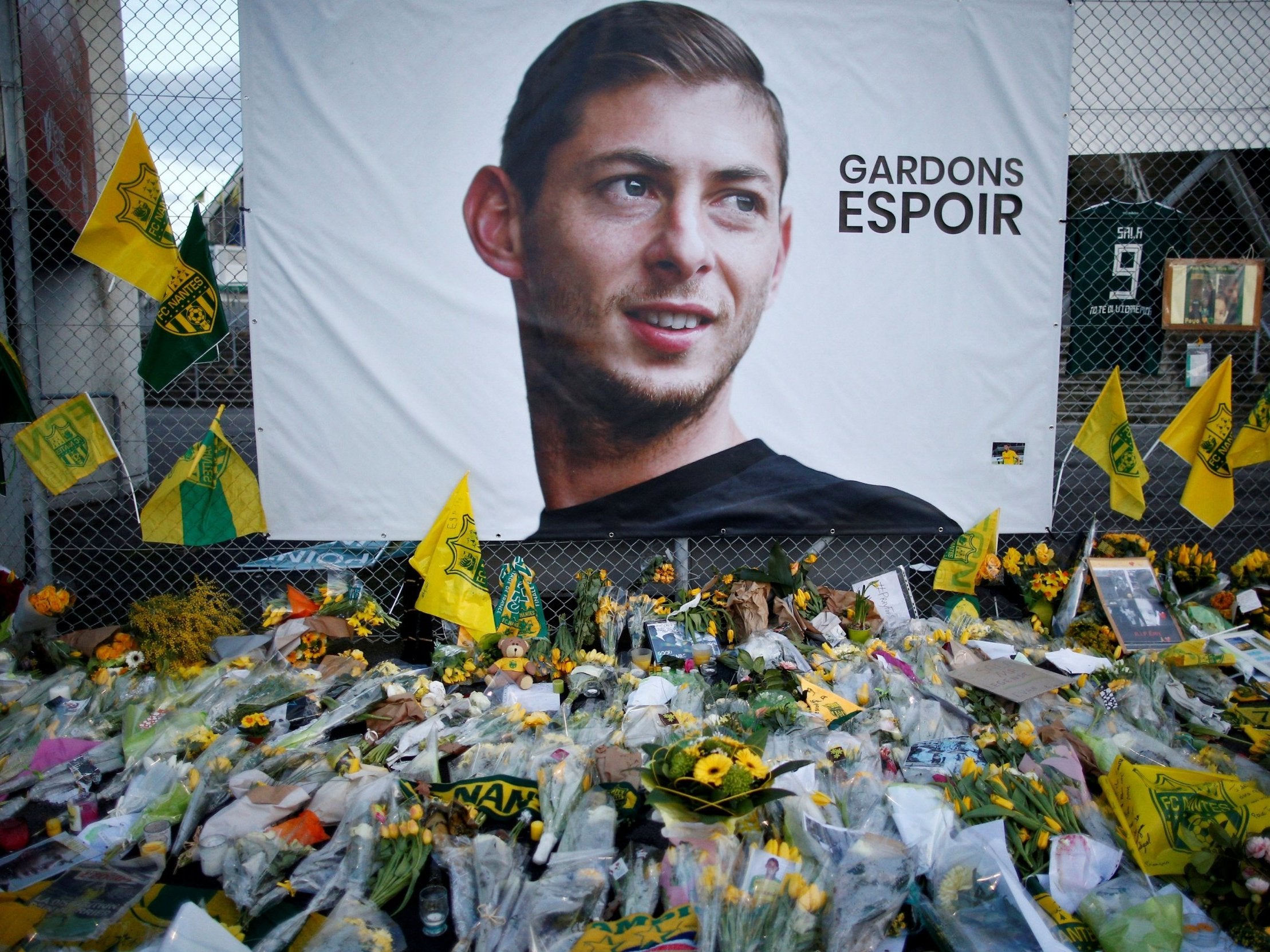 Tributes have been left for Emiliano Sala