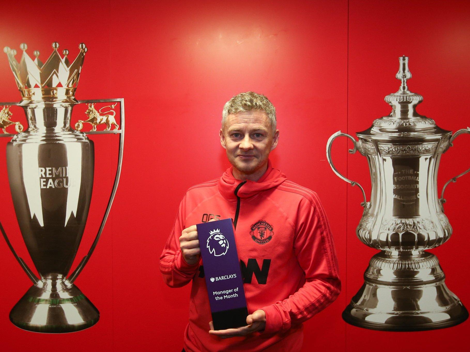 Solskjaer has won the award for January