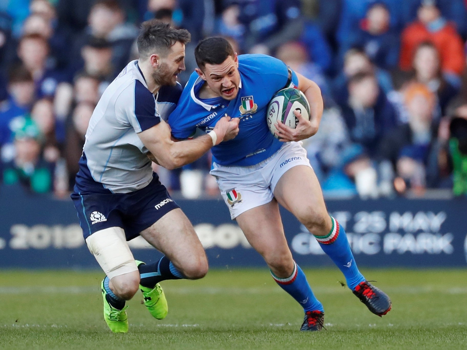 Fairly quiet as Italy looked to him to give them the hard yards.