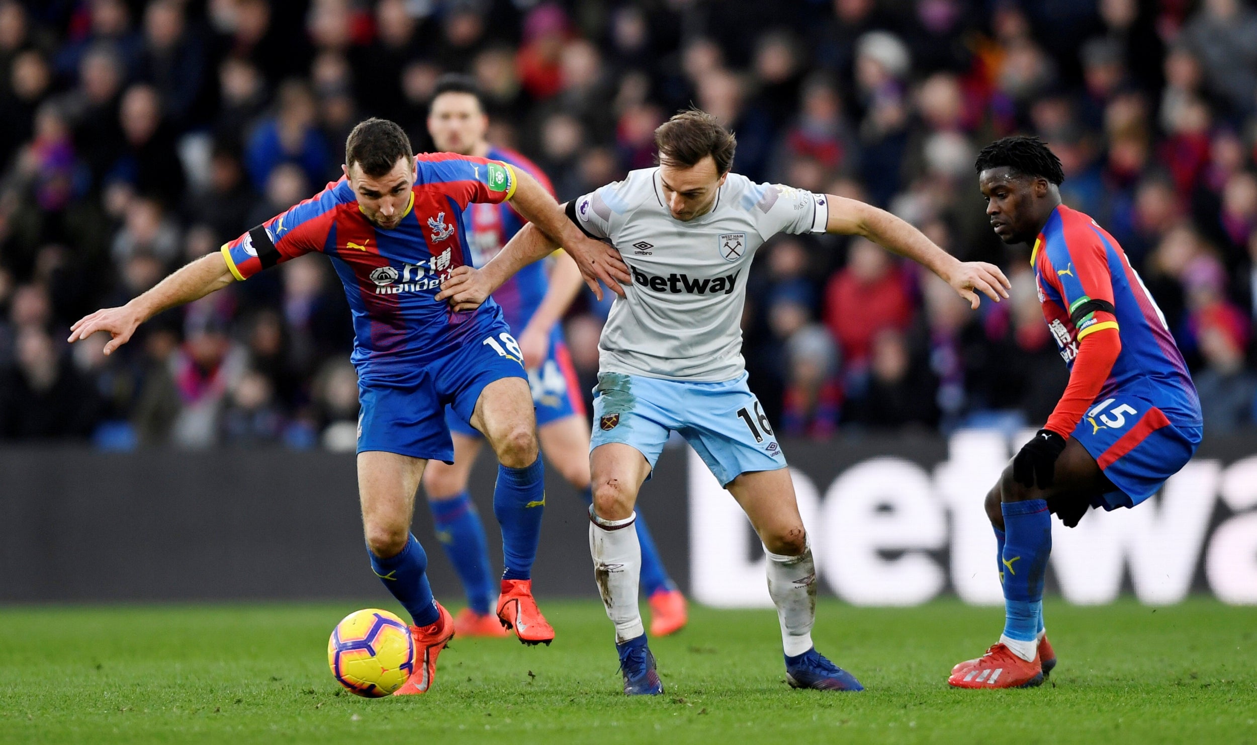 Mark Noble battles with James McArthur