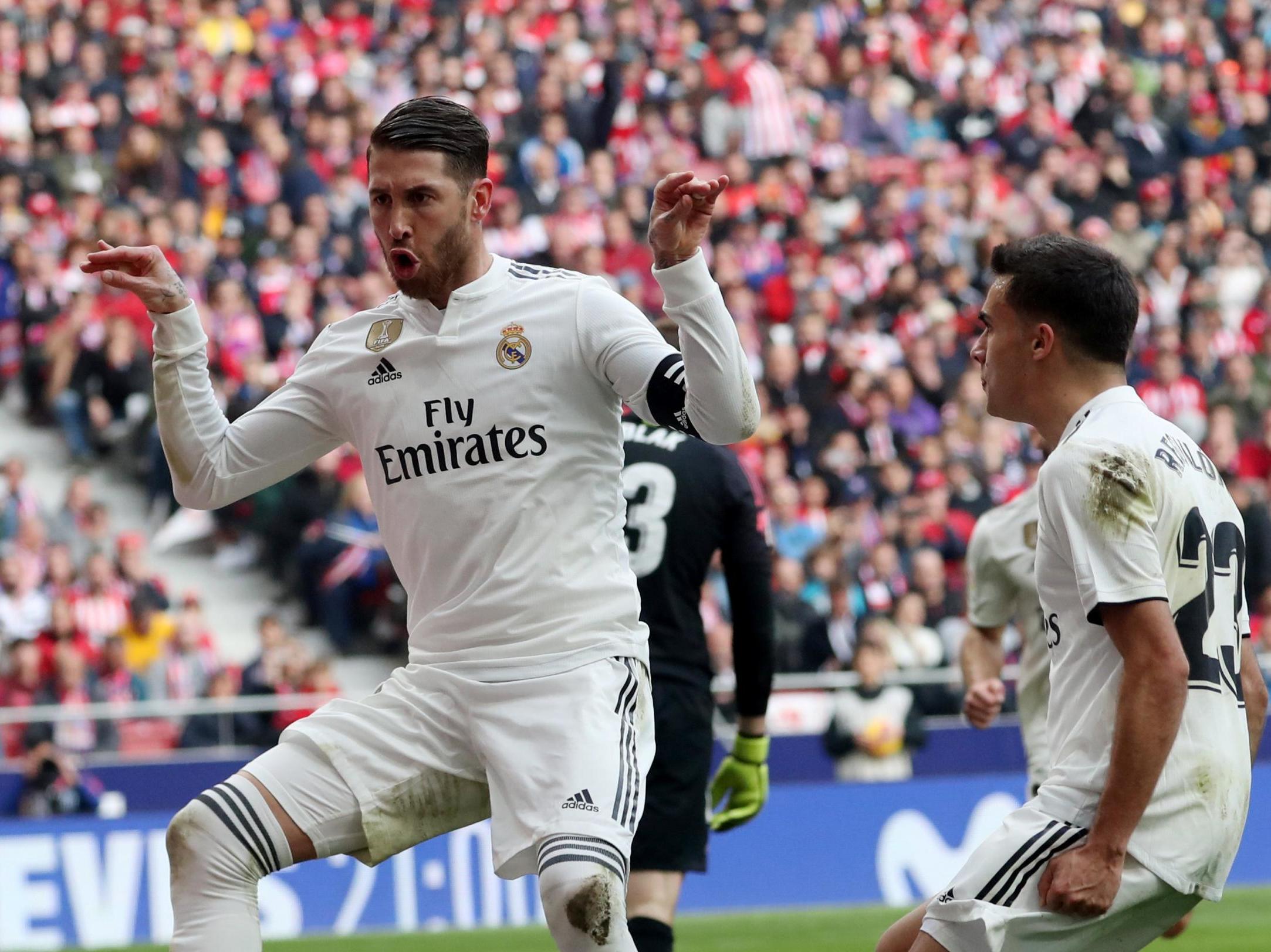 Ramos celebrates putting Real back in front after converting the penalty