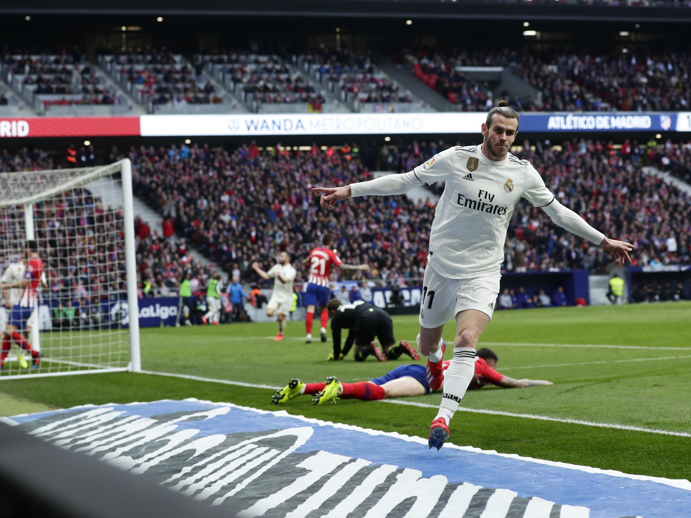 Bale celebrates his third goal