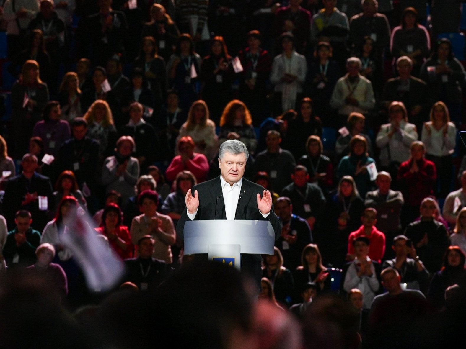 Petro Poroshenko attends an election rally in Kiev