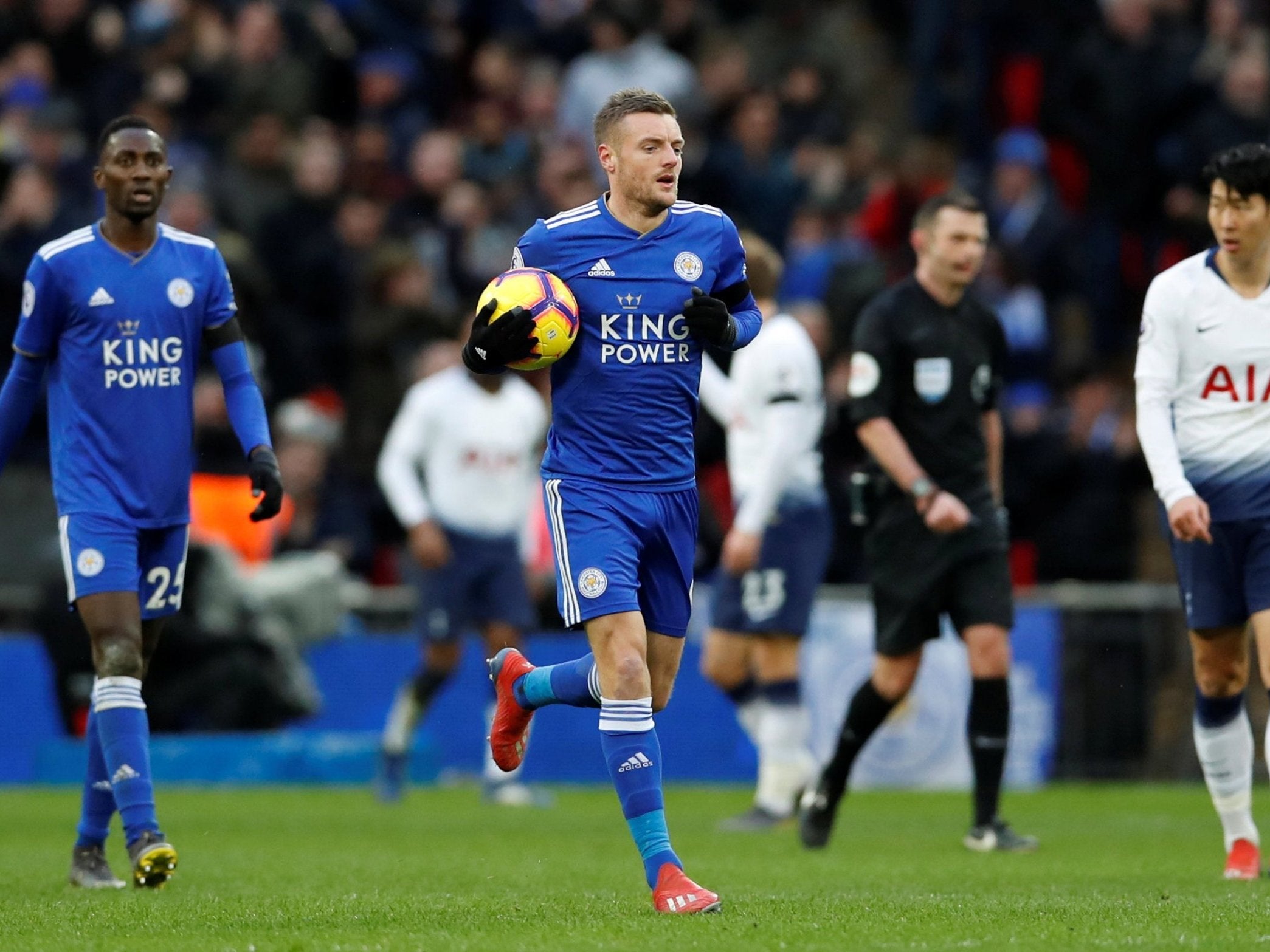 Jamie Vardy's first touch after coming on from the bench was to take a penalty