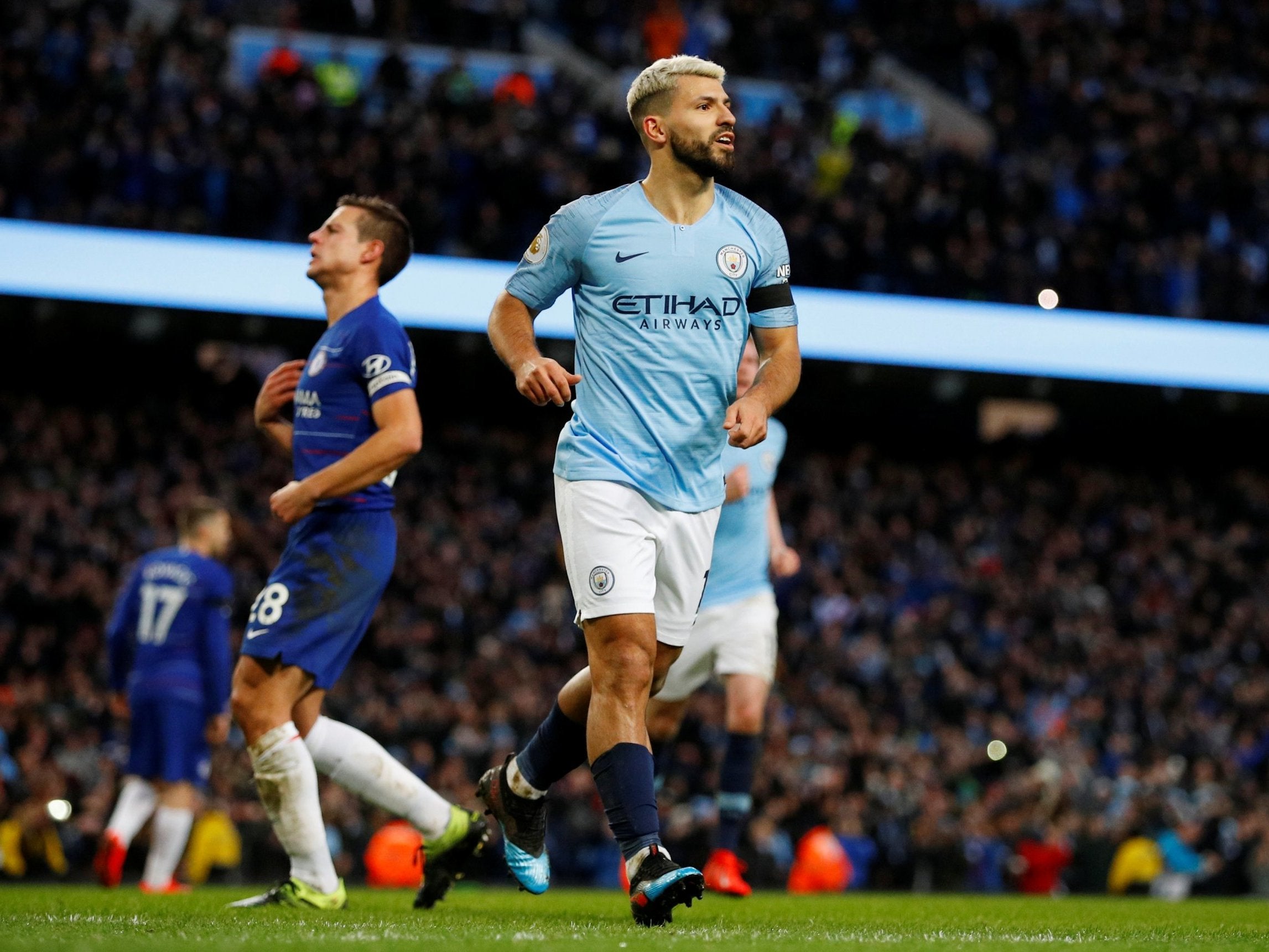 Sergio Aguero was in sensational form against Chelsea on Sunday