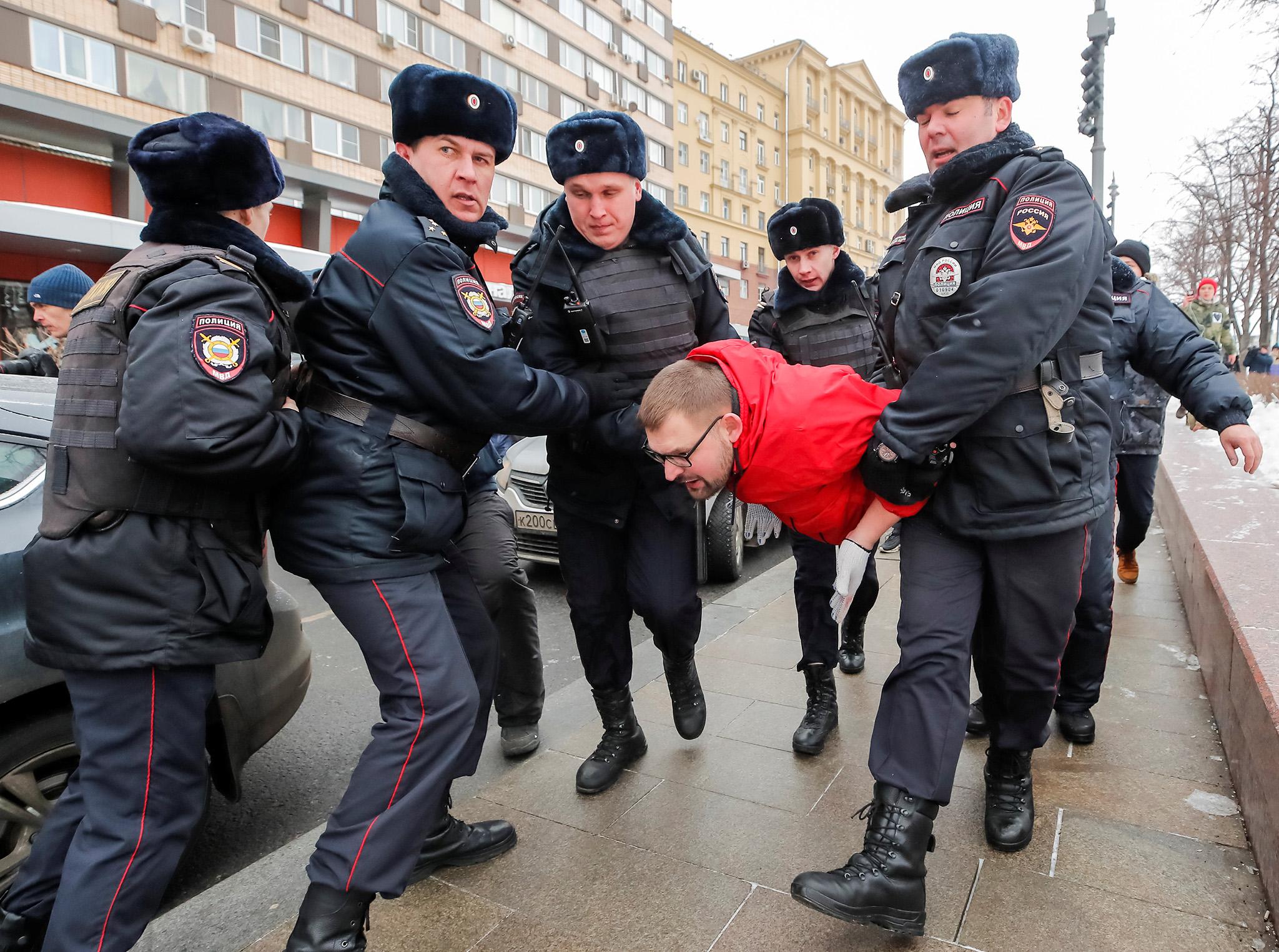 Marchers clashed with police officers