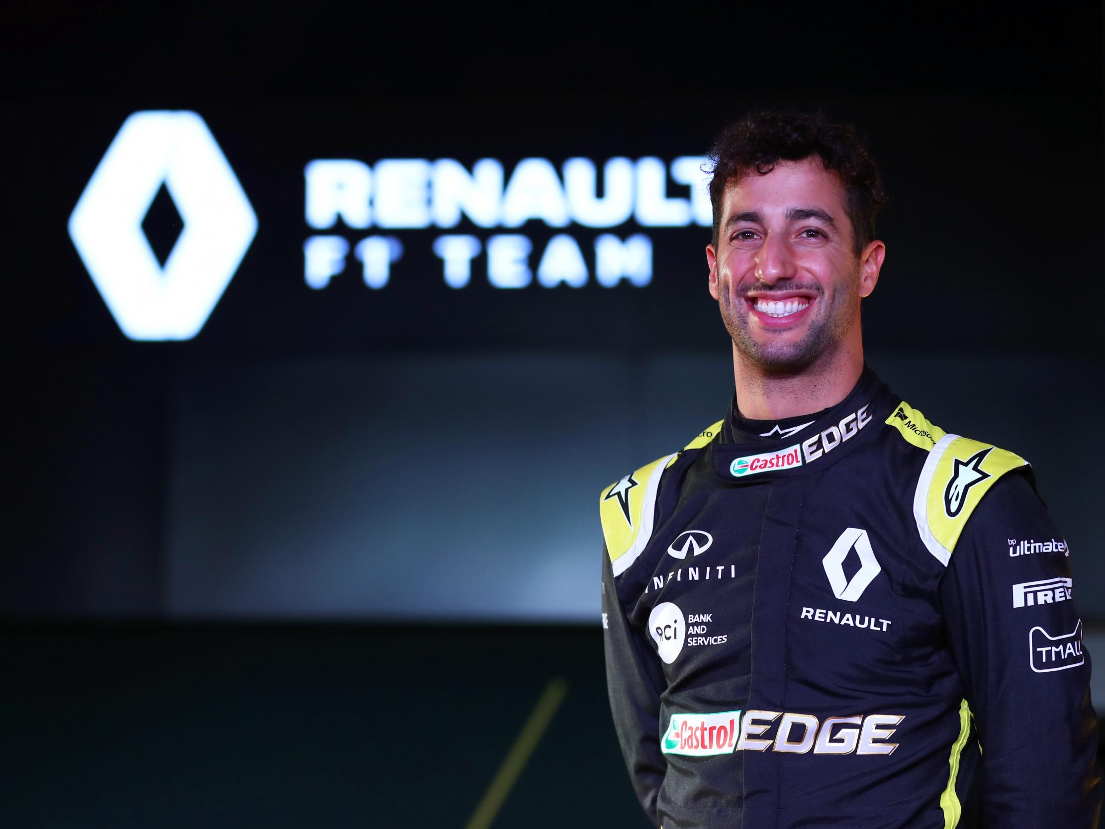 Daniel Ricciardo at the launch of Renault’s new Formula One car (Getty )