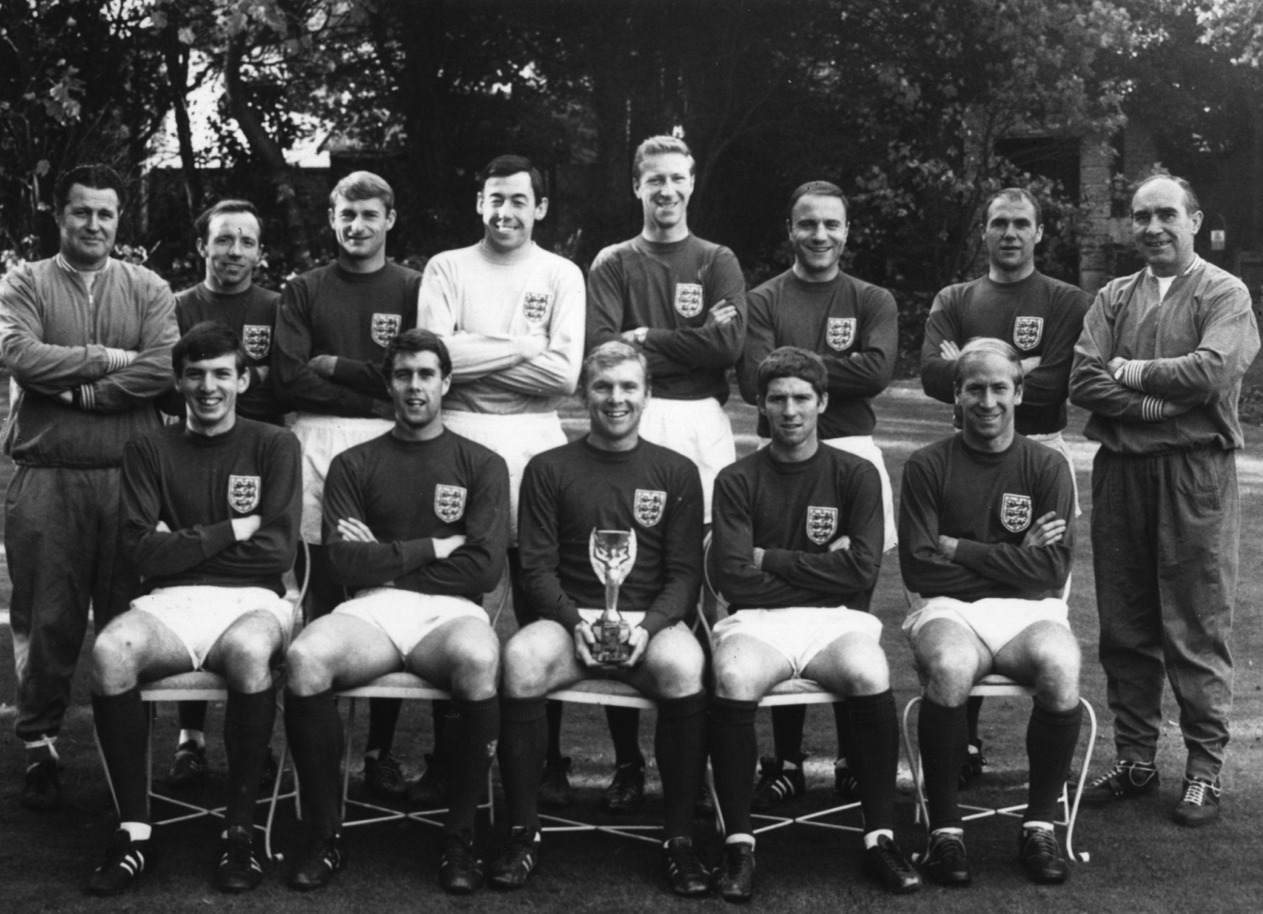 The goalkeeper with his World Cup-winning teammates