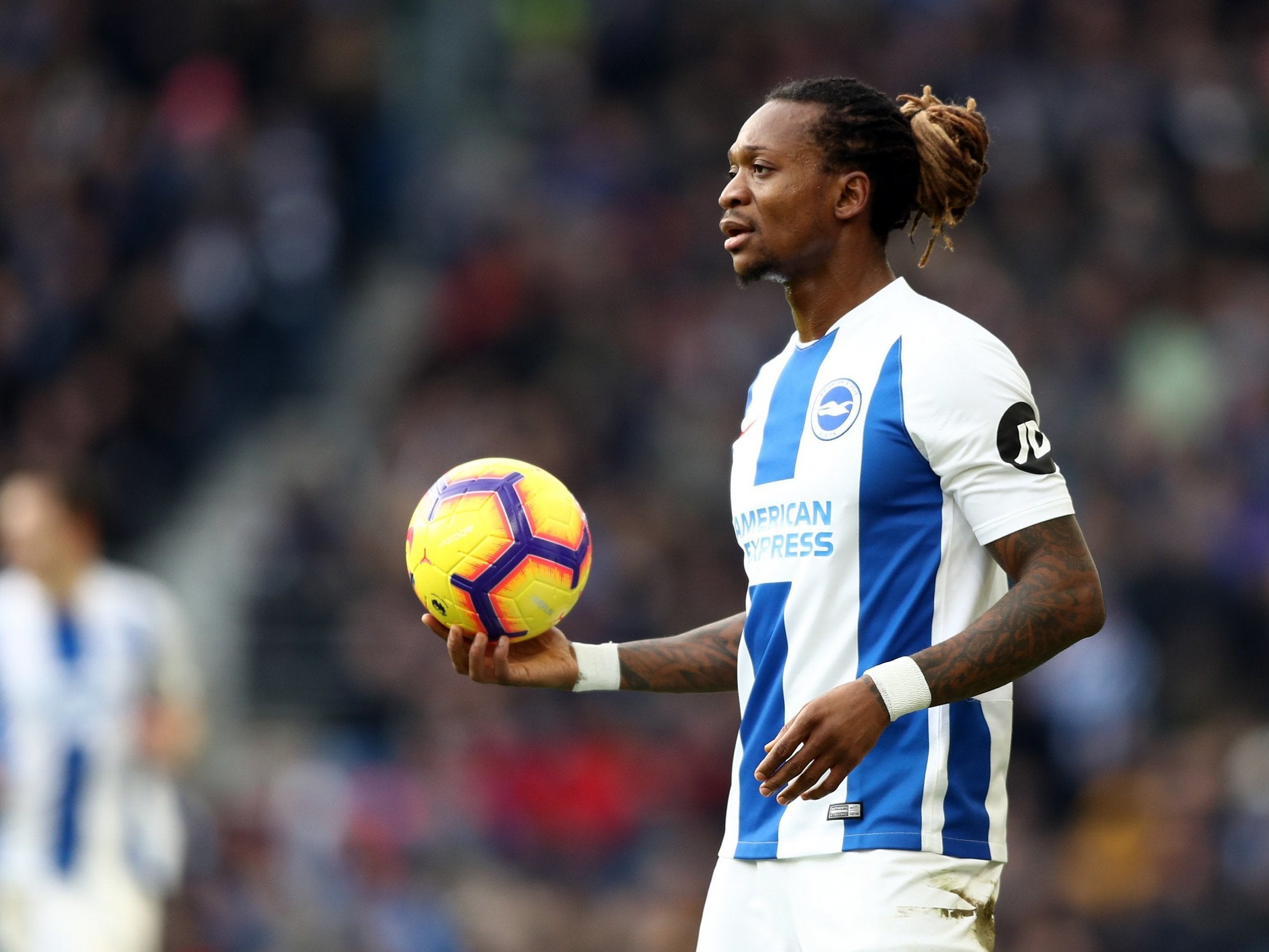 Gaetan Bong in action for Brighton against Burnley