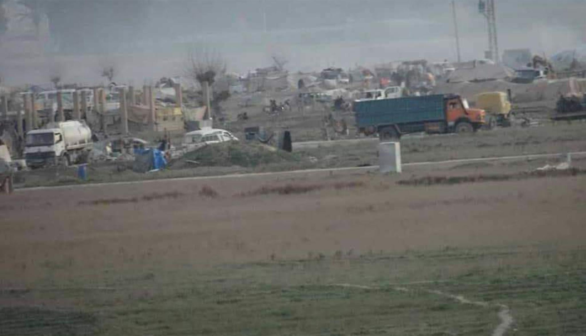 A view of the ‘tent city’ in Baghouz, where the last Isis holdouts are hiding among civilians