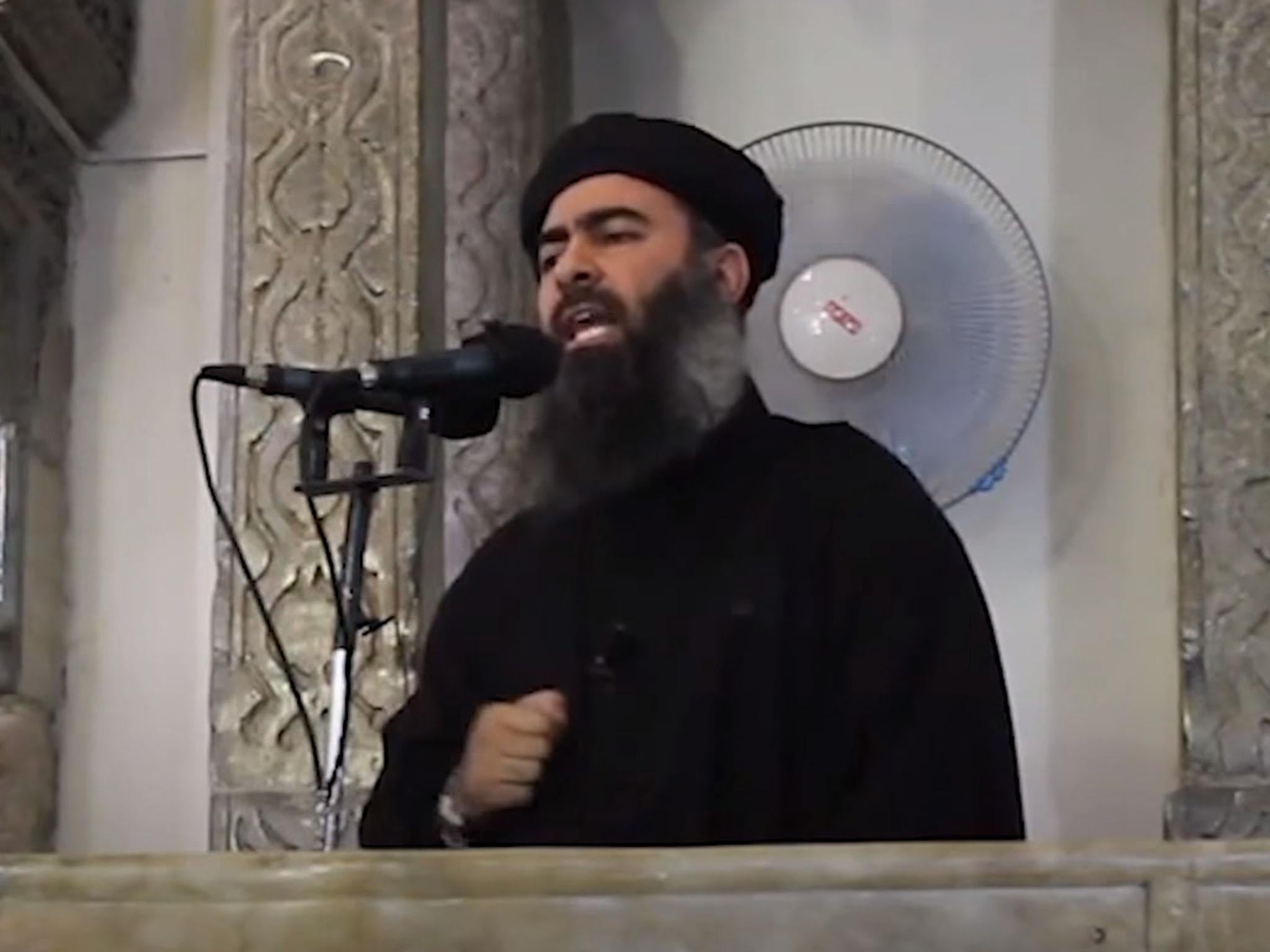 Baghdadi announces the creation of the Isis caliphate at the al-Nuri mosque in Mosul, July 2014