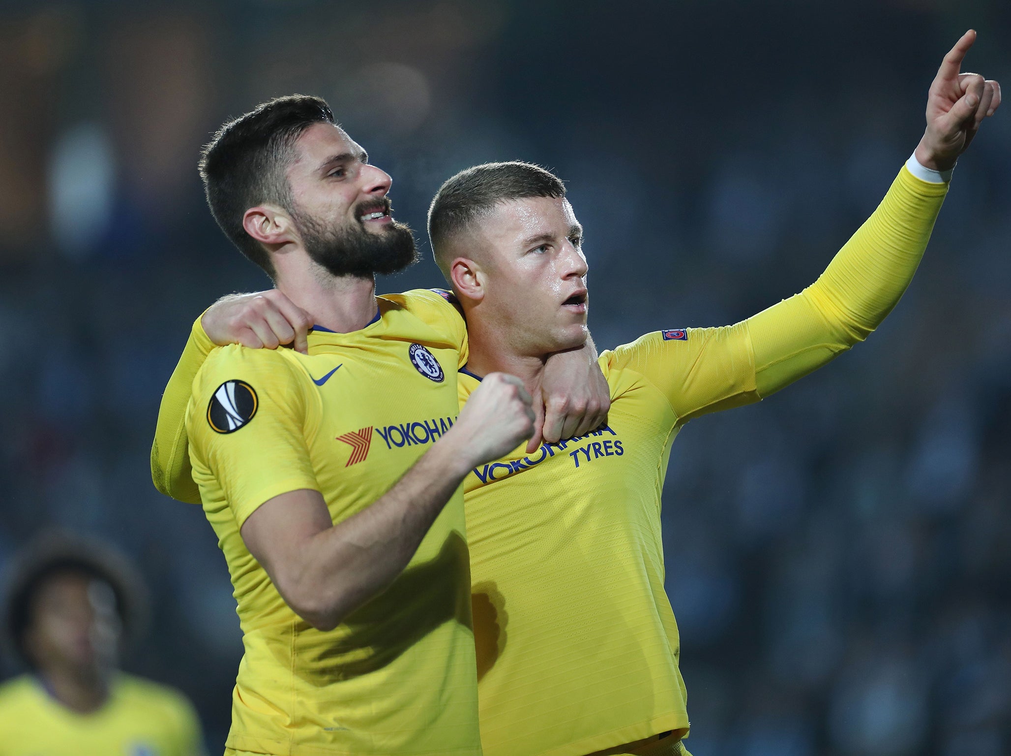 Olivier Giroud and Ross Barkley scored in the win in Sweden