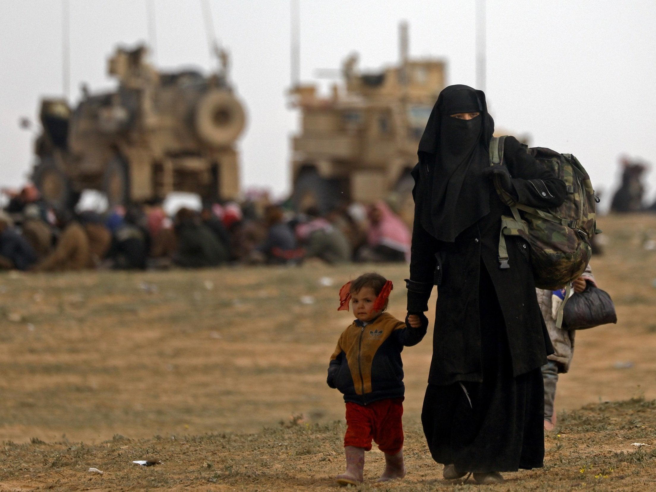 Civilians flee Isis’s last enclave in Baghouz as Syrian Democratic Forces liberated the village in February