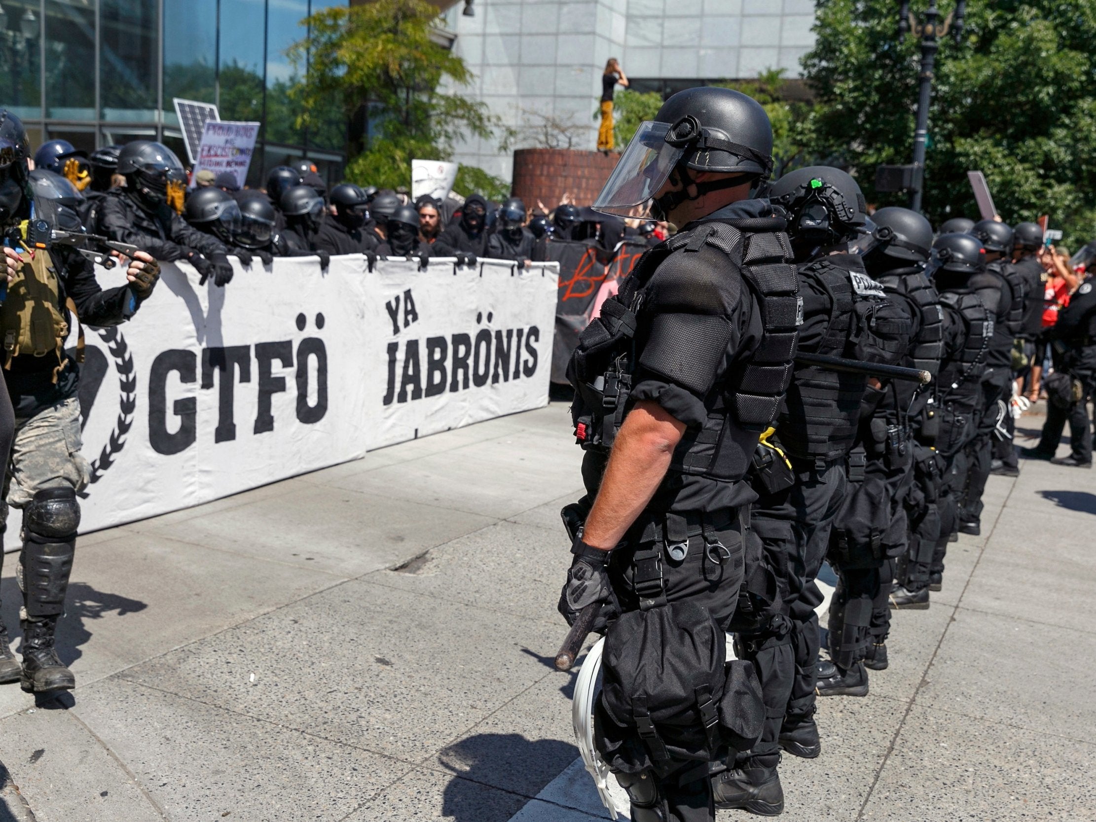 Members of Patriot Prayer have routinely clashed with protesters in the Oregon city