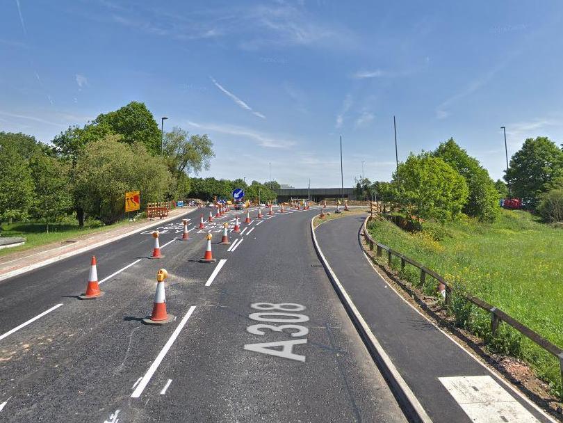 The car crashed near the junction with the Runnymede roundabout in Egham