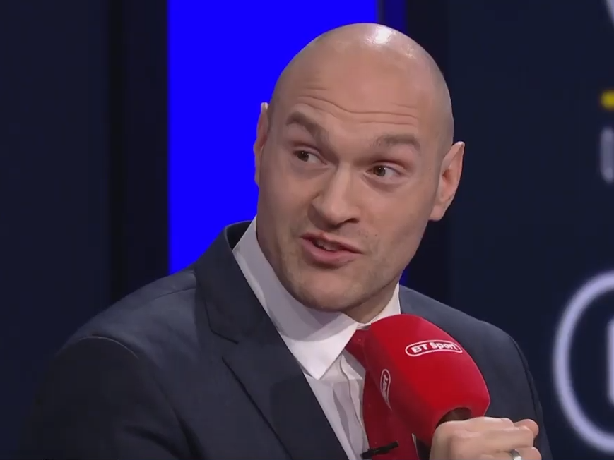 Tyson Fury speaks at a press conference