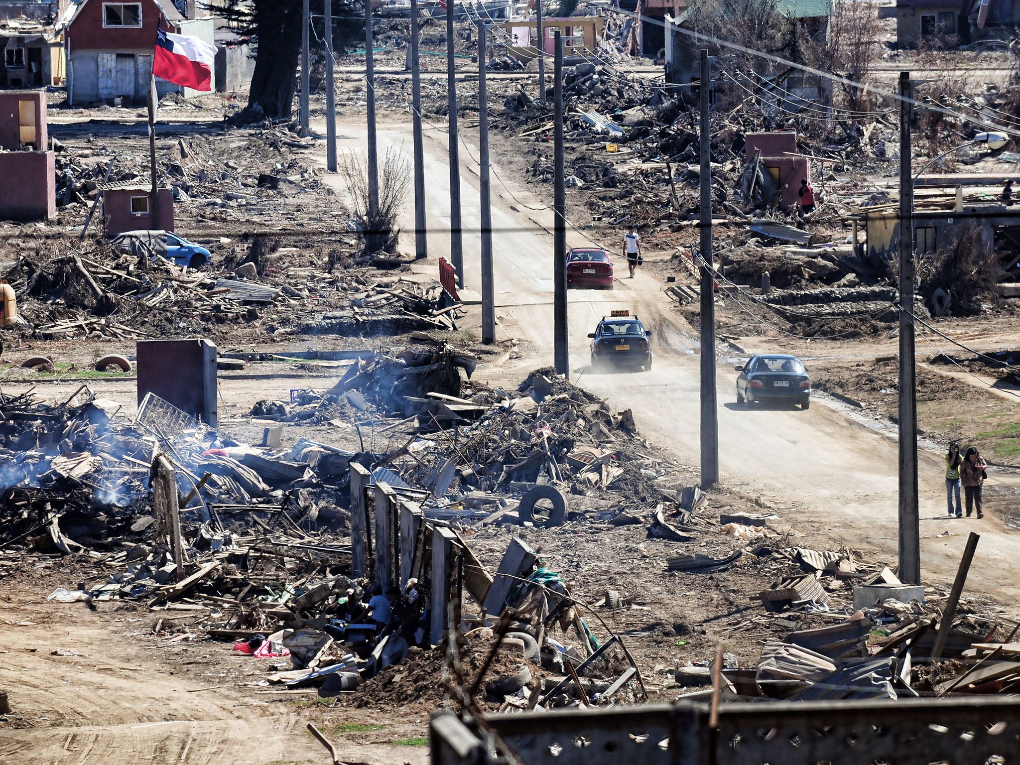 A street of Dichato seaside resort south of Santiago, Chile, that was damaged by an earthquake in 2010 (AFP/Getty)