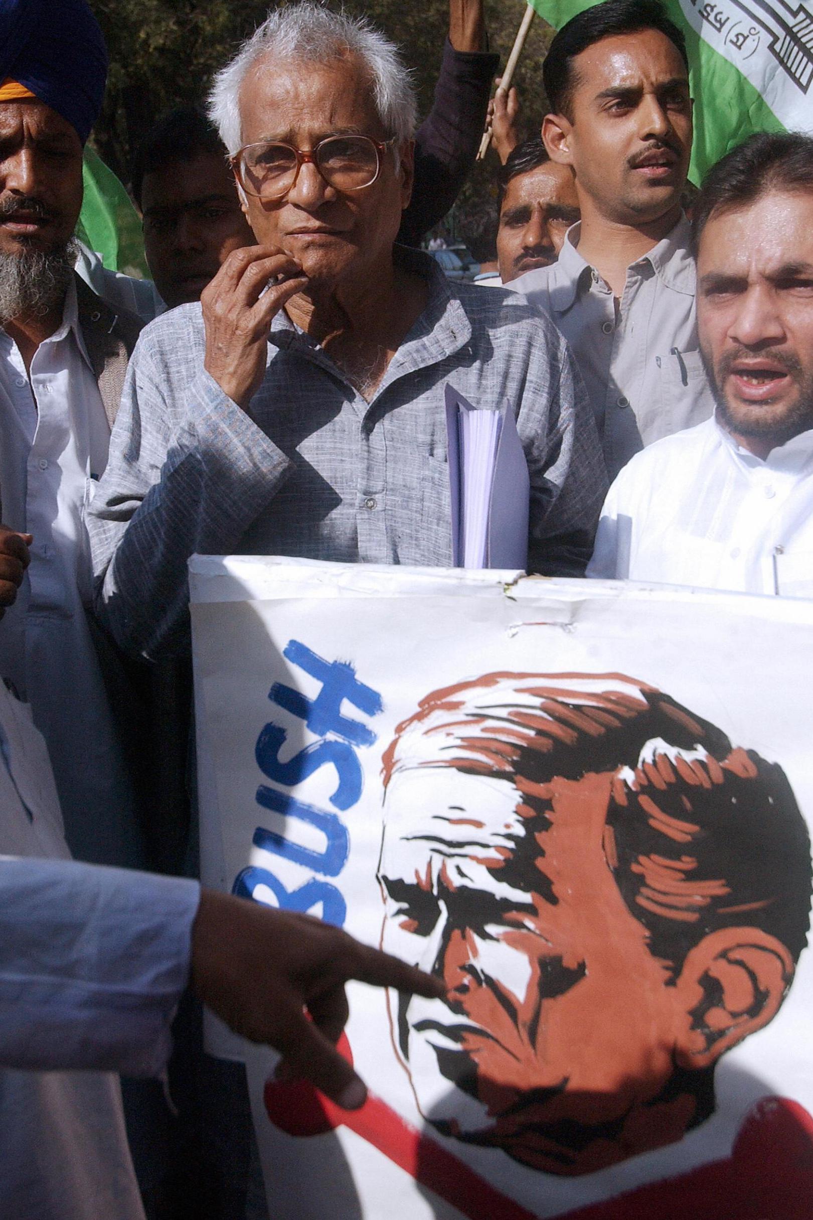 Protesting against George W Bush’s visit to India in 2006