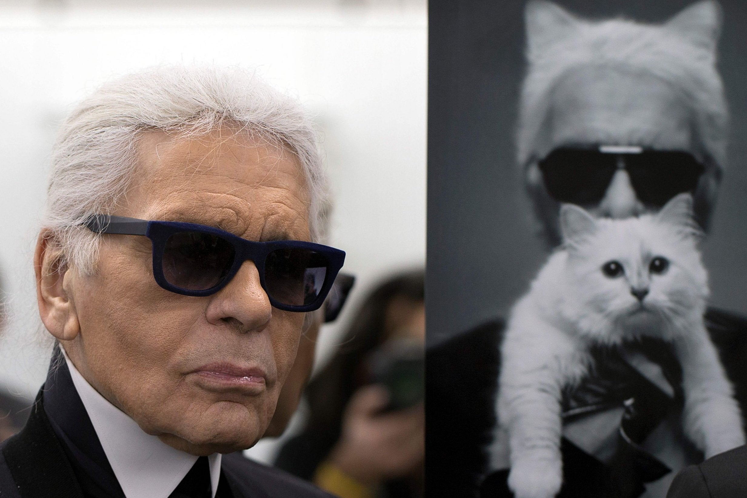 <p>Fashion designer Karl Lagerfeld and his beloved cat, Choupette</p>