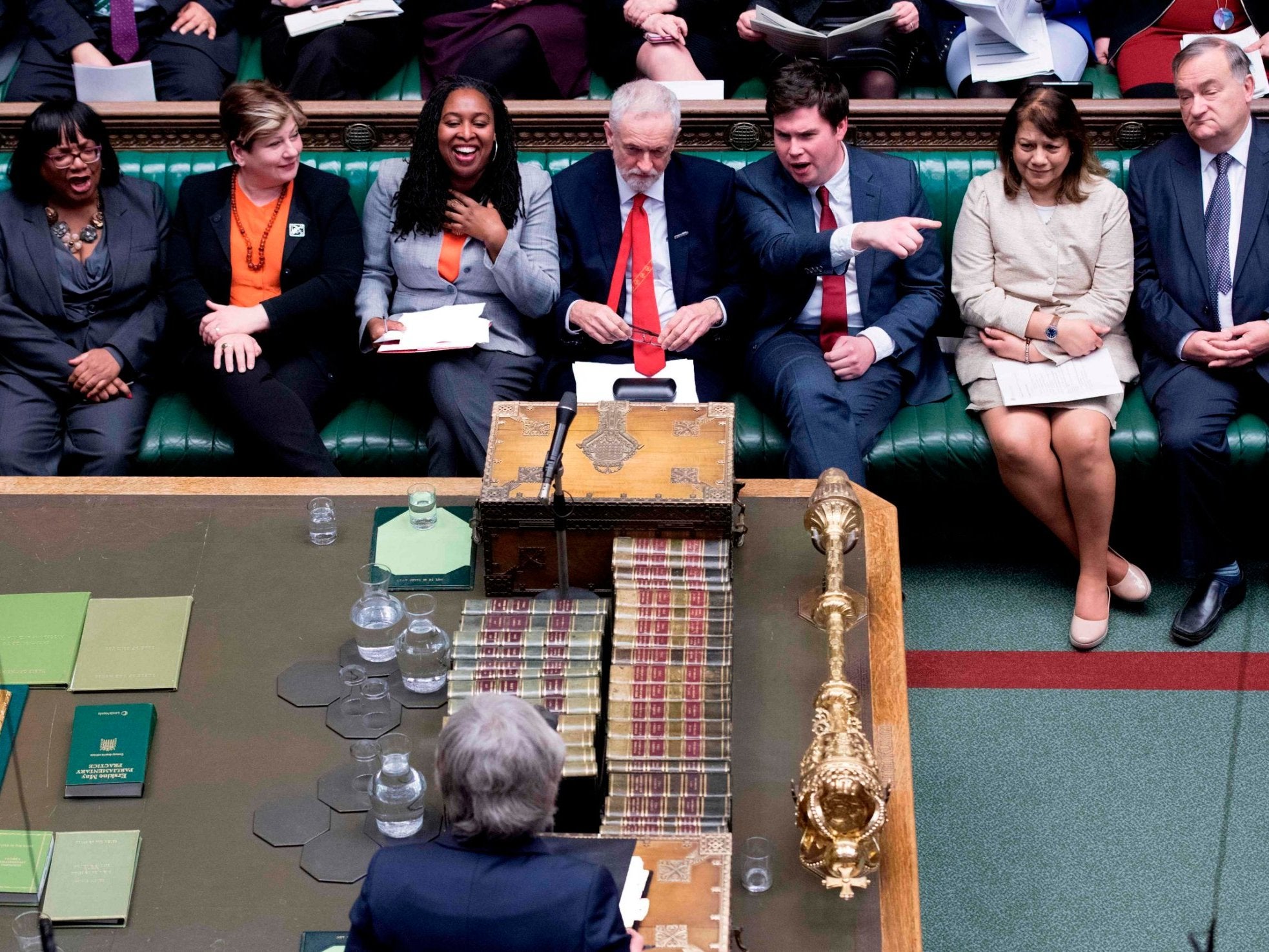 Corbyn faces Theresa May at the dispatch box: two leaders at odds with large swathes of their respective parties