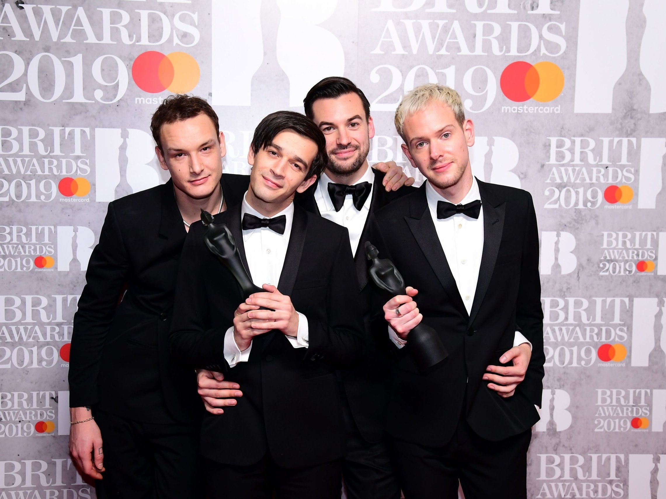 Matthew Healy, Ross MacDonald, George Daniel and Adam Hann of The 1975