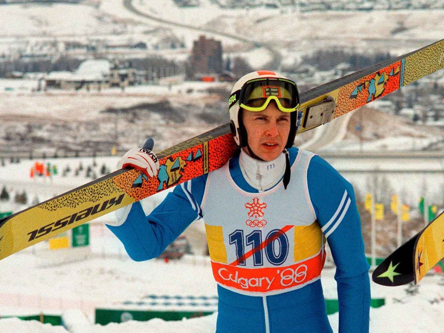 Nykanen at the Calgary Winter Olympics in 1988