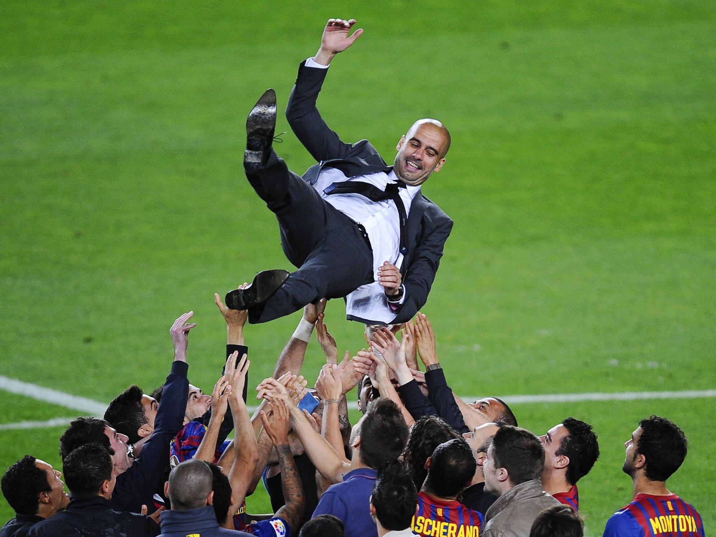 Pep Guardiola lifted a record six trophies with Barcelona in the 2009 season