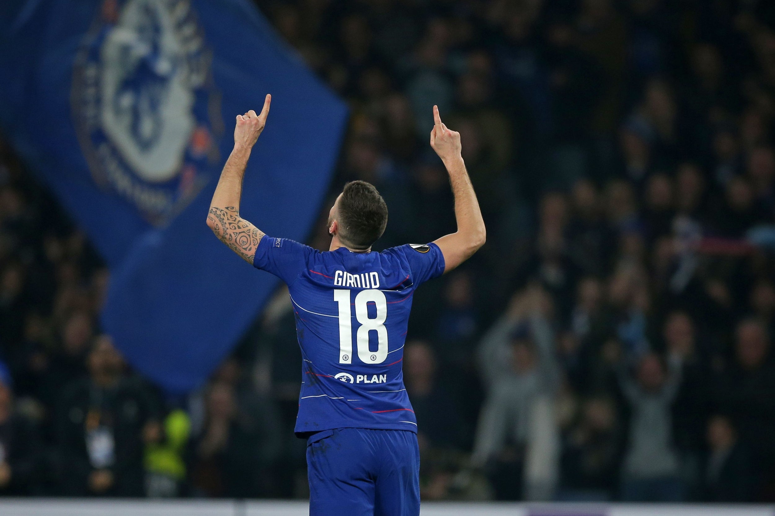 Olivier Giroud opened the scoring for Chelsea with his close-range effort