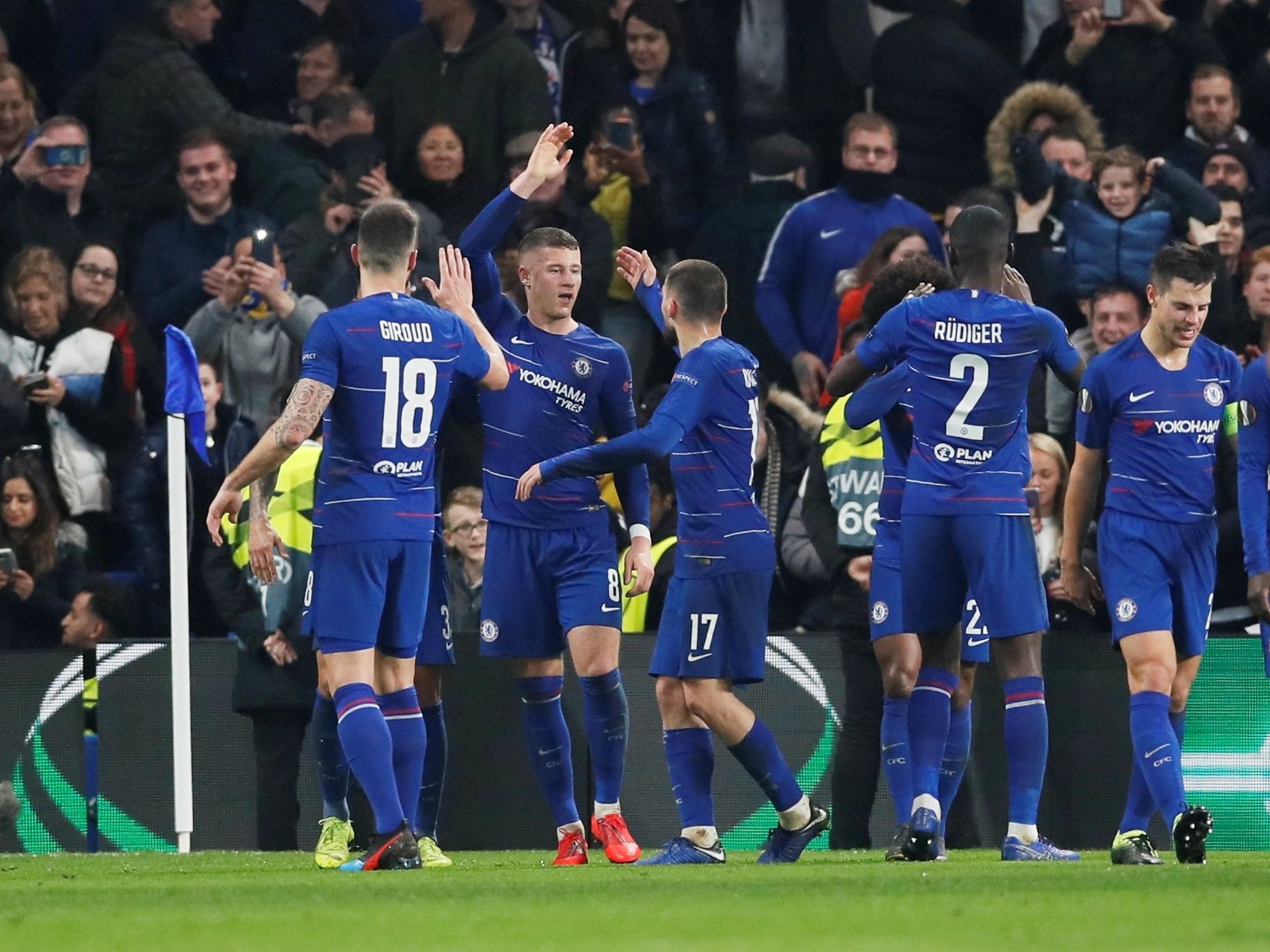 Ross Barkley celebrates his second goal in as many games