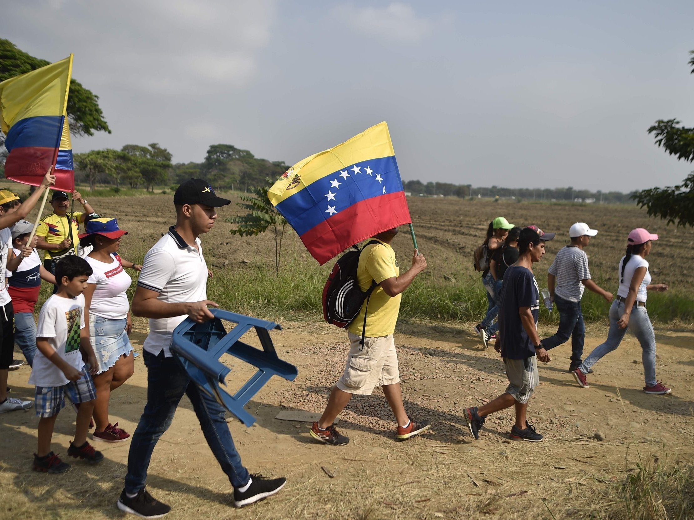 En route to Richard Branson’s Venezuela Aid Live across the border in Colombia