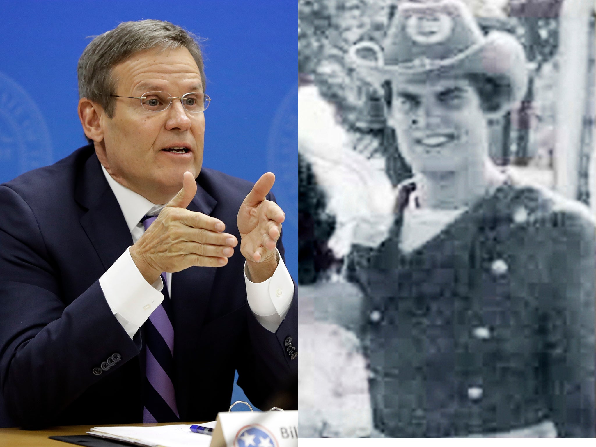 Republican Governor of Tennessee Bill Lee is dressed as a Confederate soldier in his 1980 yearbook photo