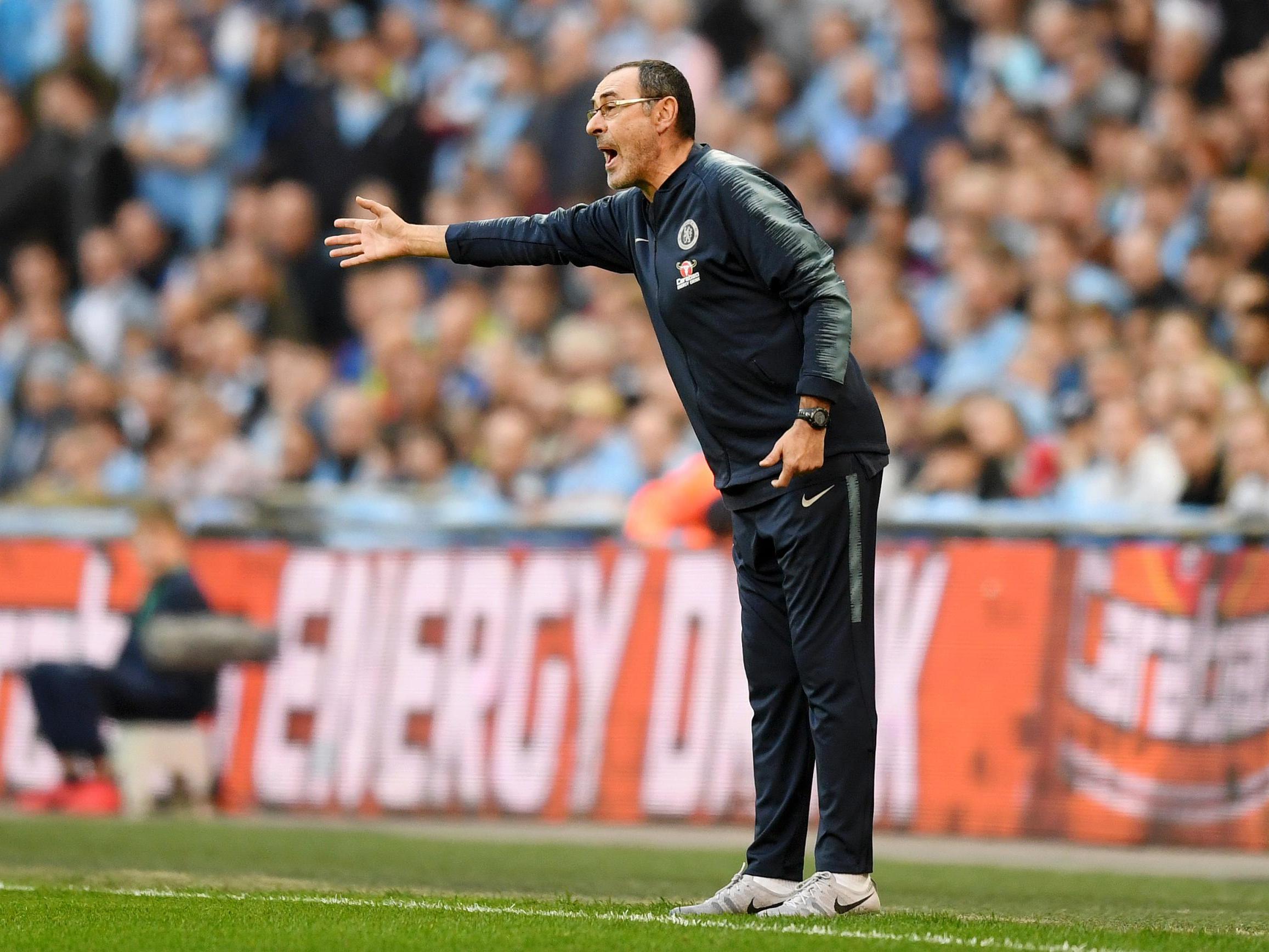 Maurizio Sarri on the touchline at Wembley